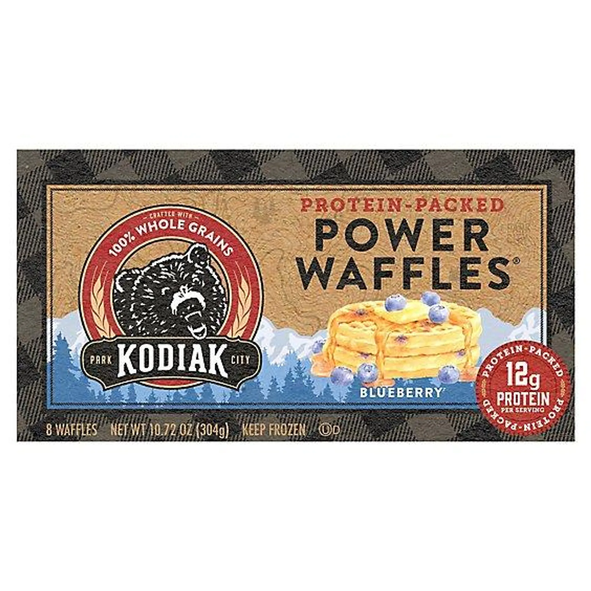 Kodiak Blueberry Power Waffles Box - 10.72 Oz