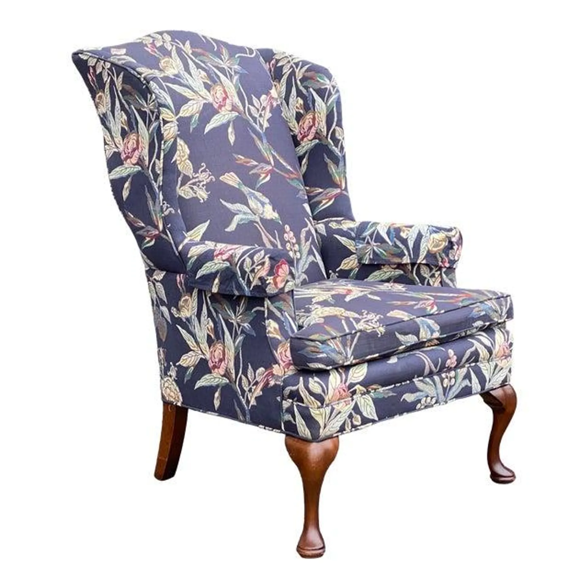 Vintage Pennsylvania House Floral Wingback Chair