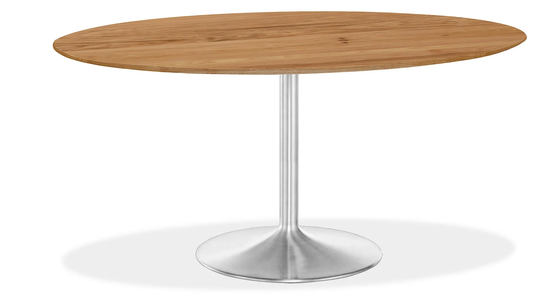 Aria 60w 37d Oval Dining Table w/Calico Hickory Top & Stainless Steel Base