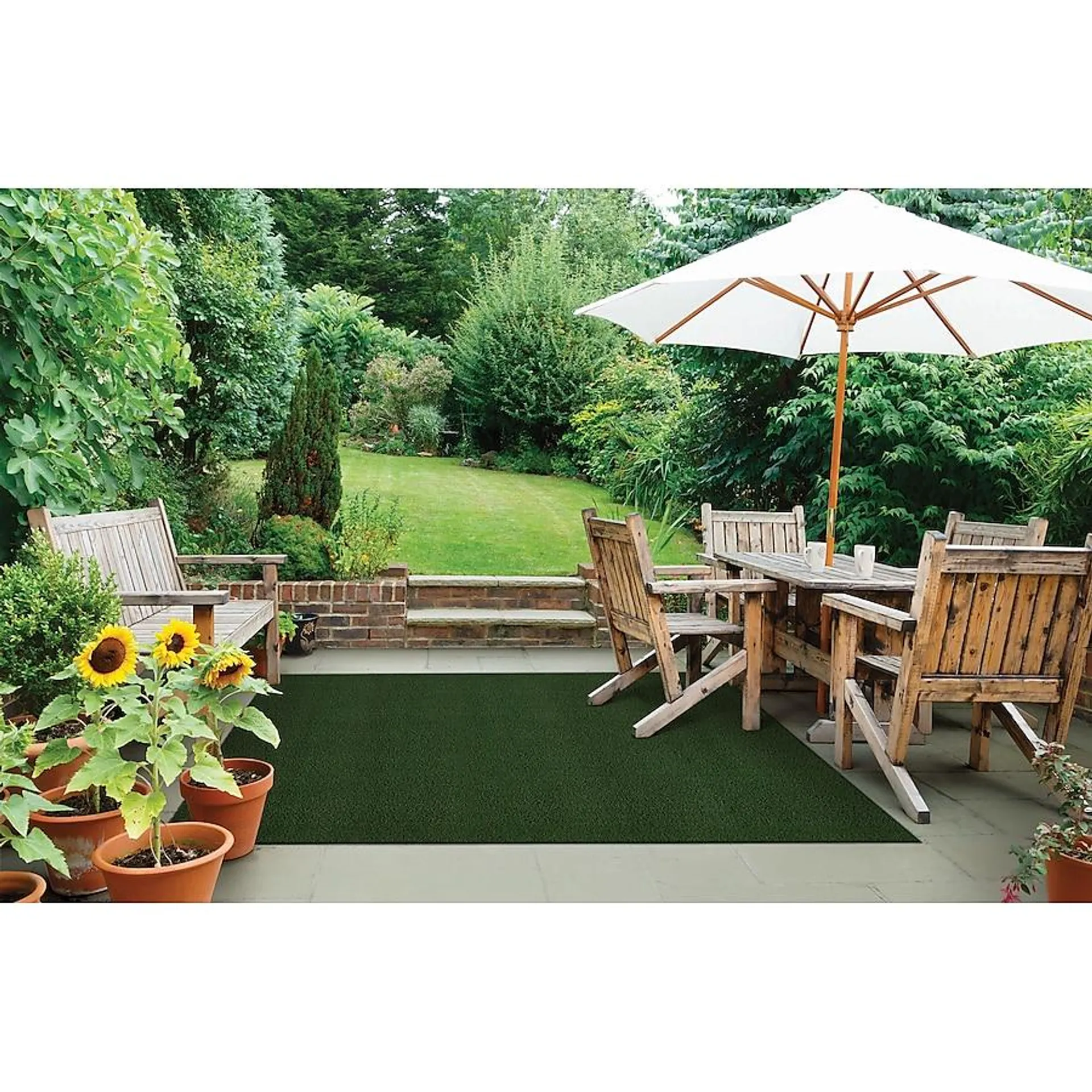 Project Source 6 X 8 (ft) Green Indoor/Outdoor Solid Area Rug