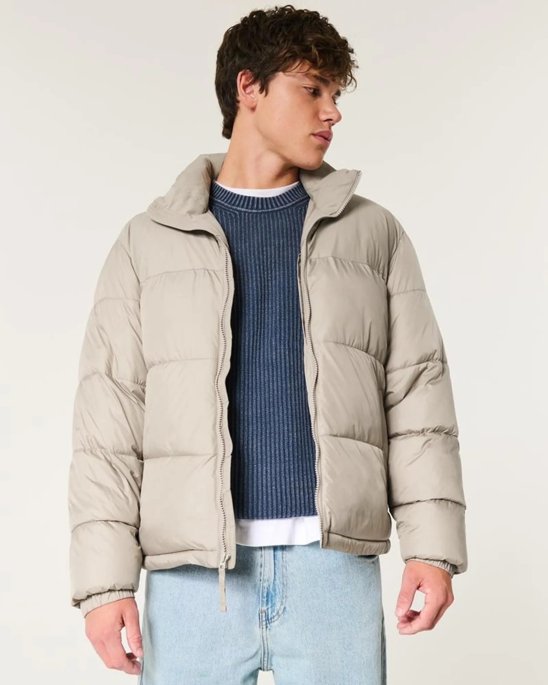 Boxy Zip-Up Puffer Jacket