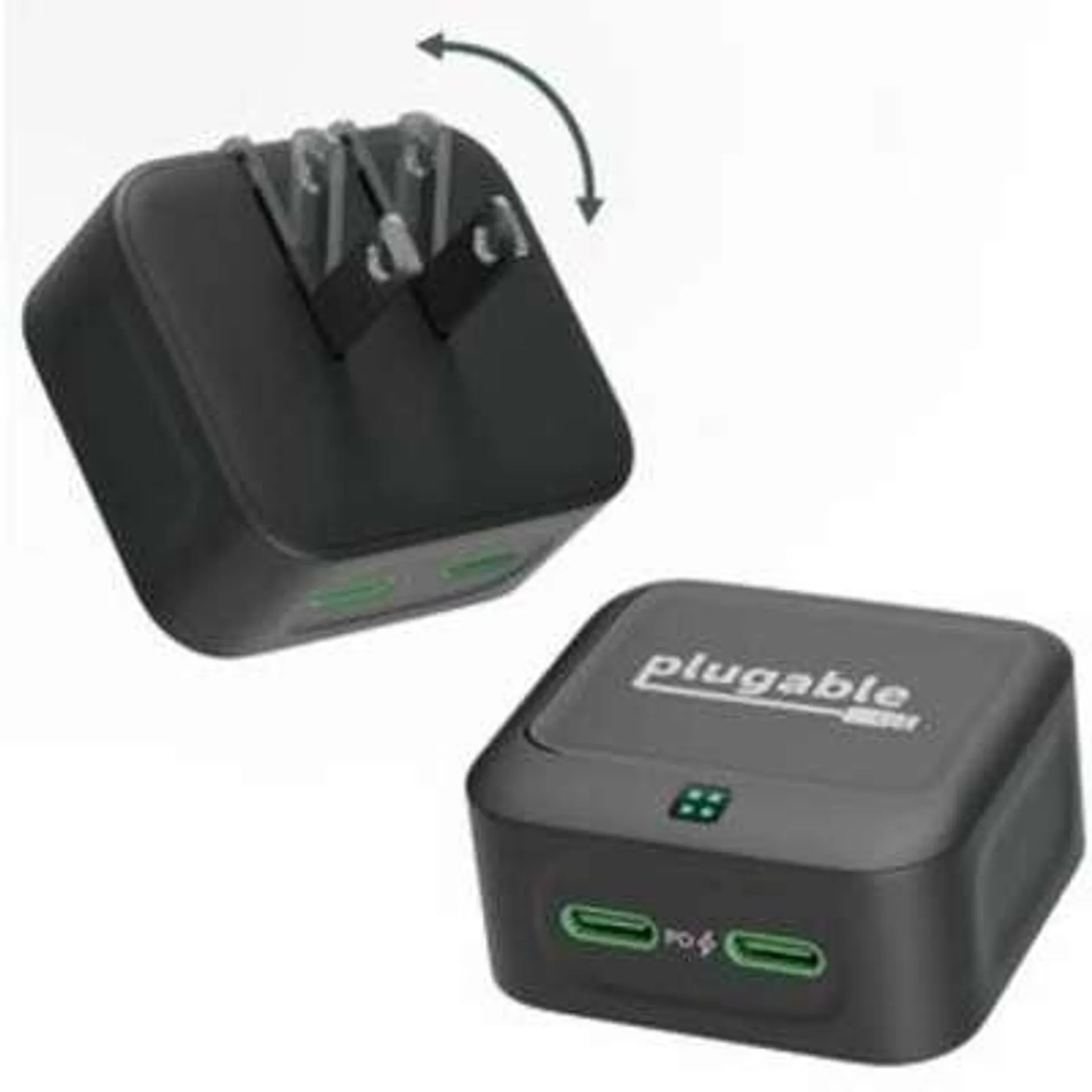 Plugable Technologies Plugable 40W Dual USB-C Charger Black