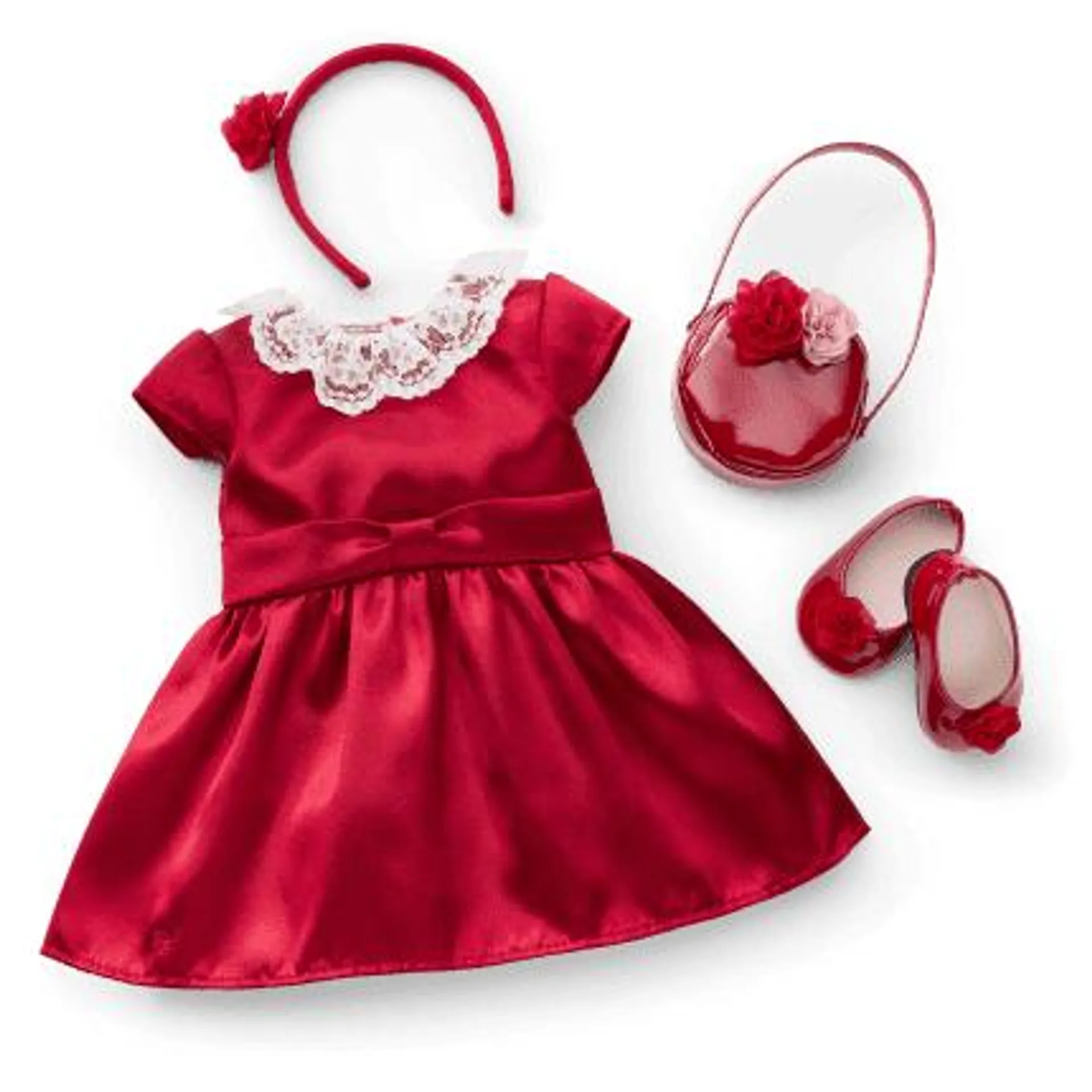 American Girl® x Janie and Jack Holly-Red Party Dress for 18-inch Dolls