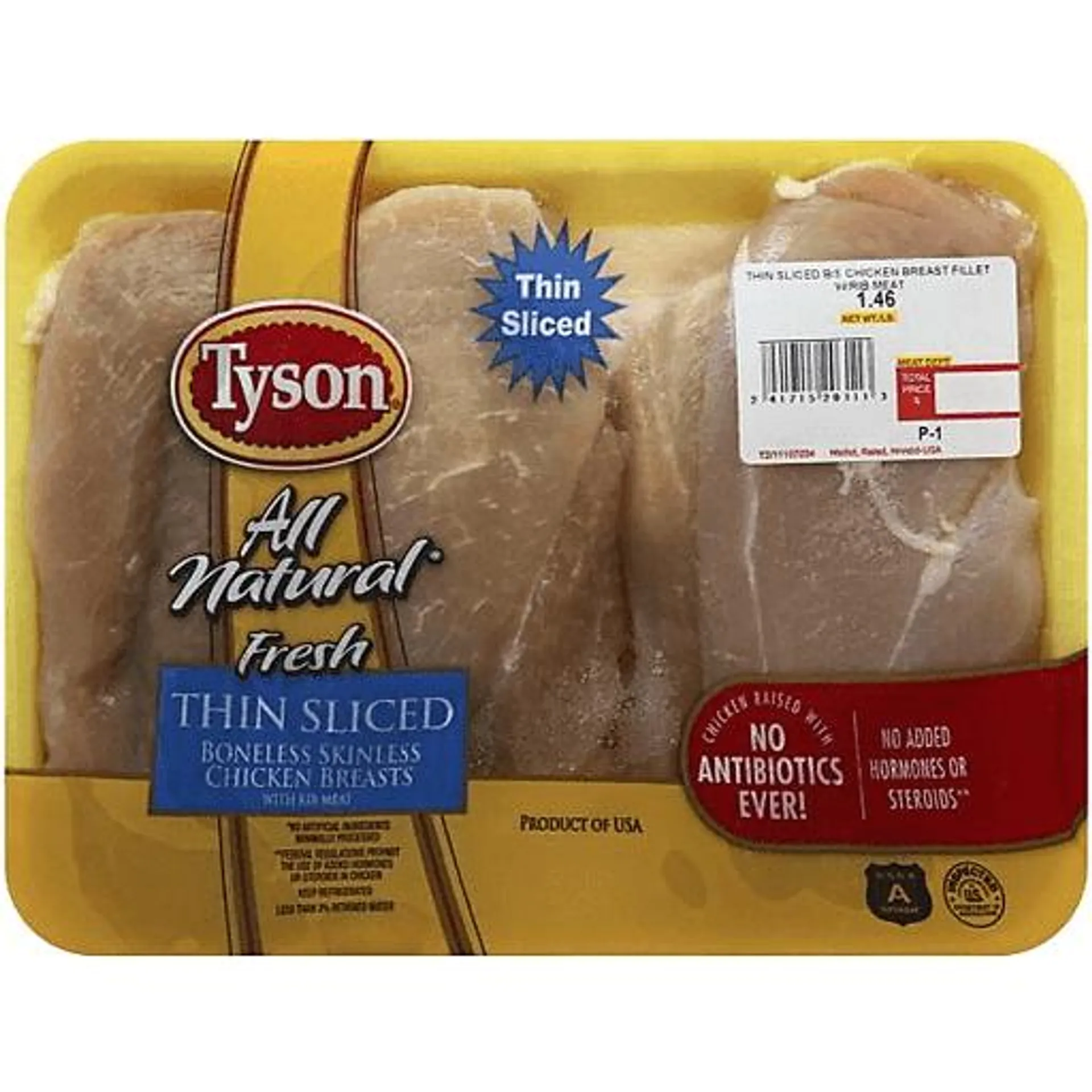 Tyson Thin Sliced Boneless Skinless Chicken Breasts