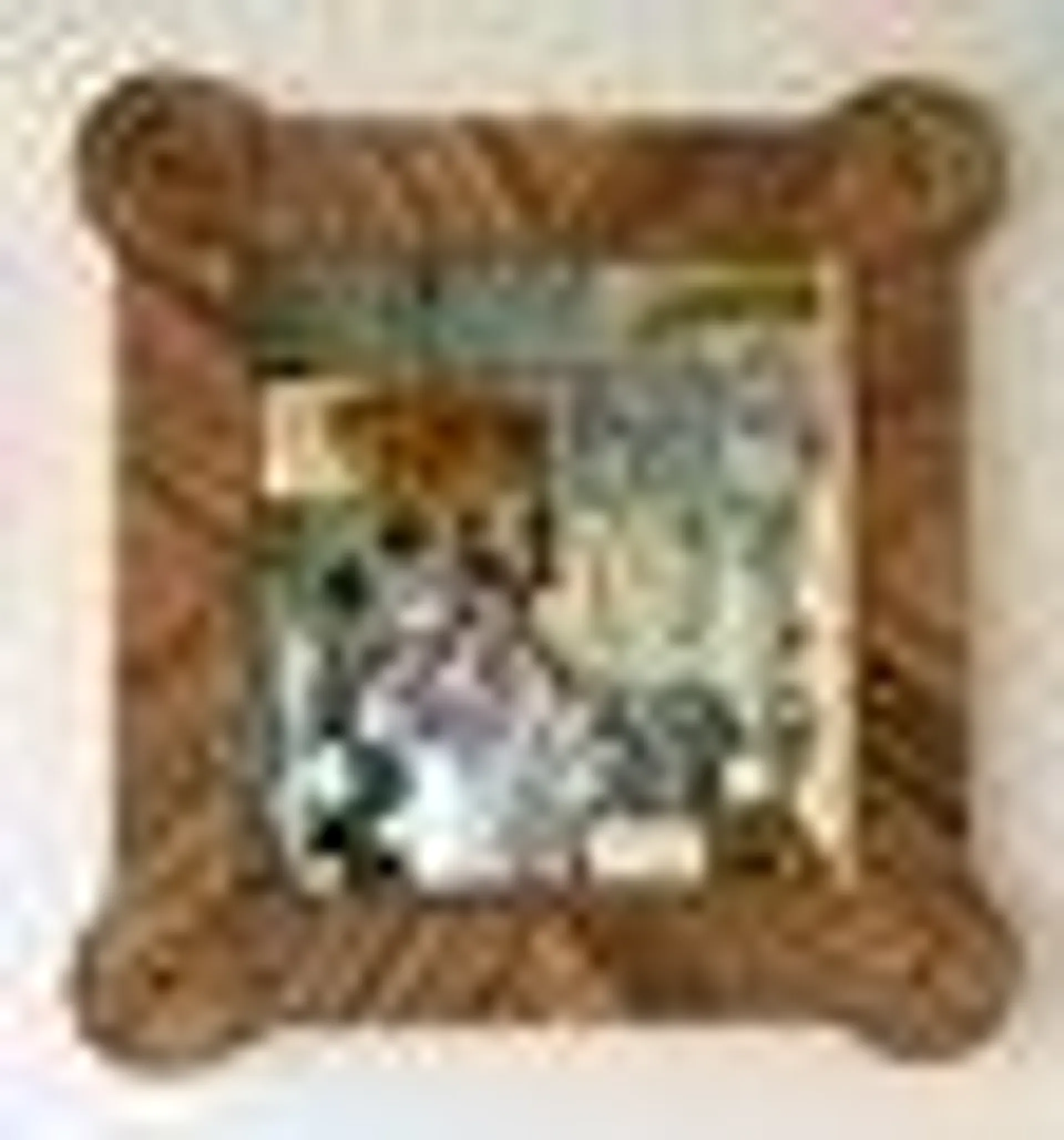 Italian Rattan and Bamboo Wall Mirror by Vivai Del Sud, 1970s