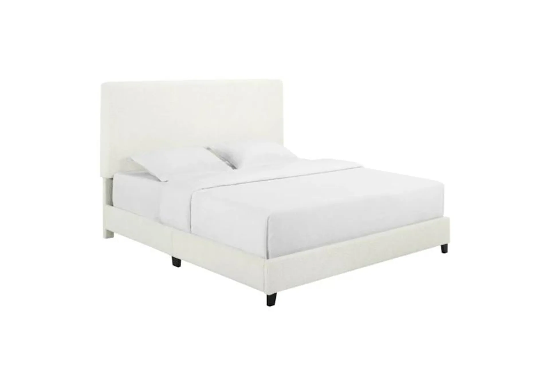 Noelle White King Boucle Upholstered Panel Bed