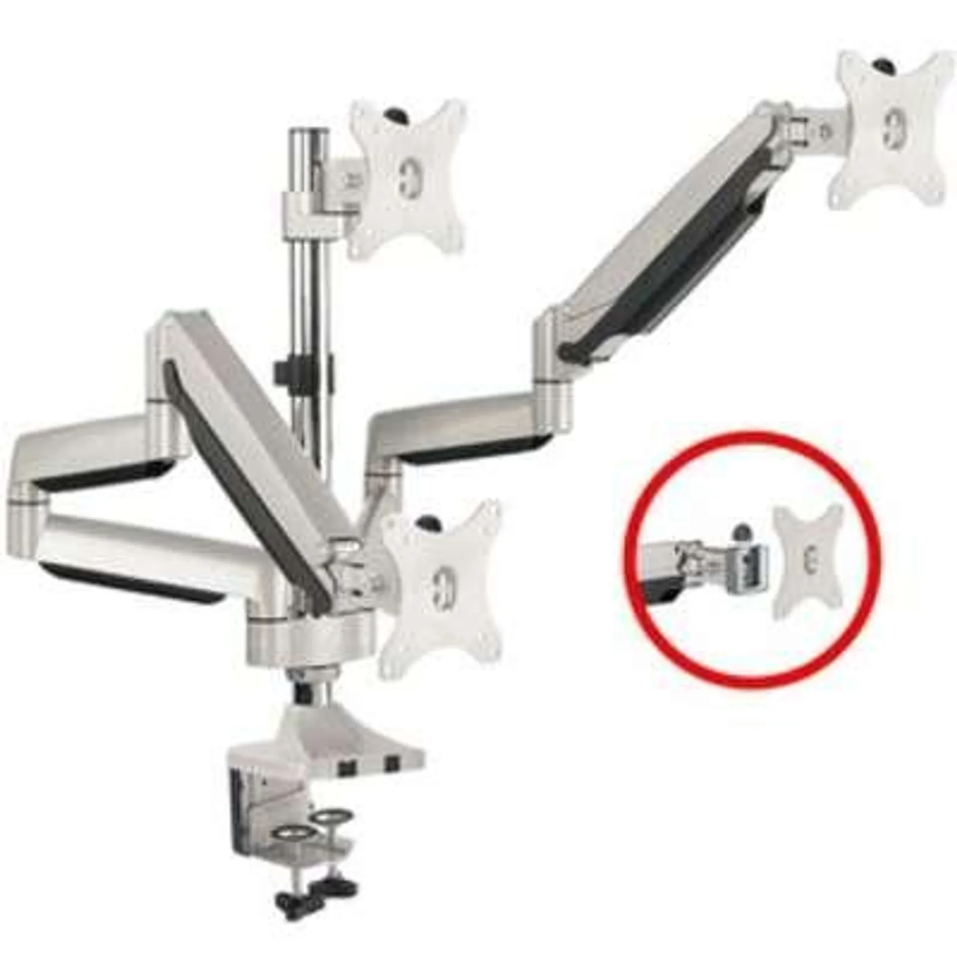 SIIG Inc. Triple Gas Spring C-Clamp Desk Mount 32