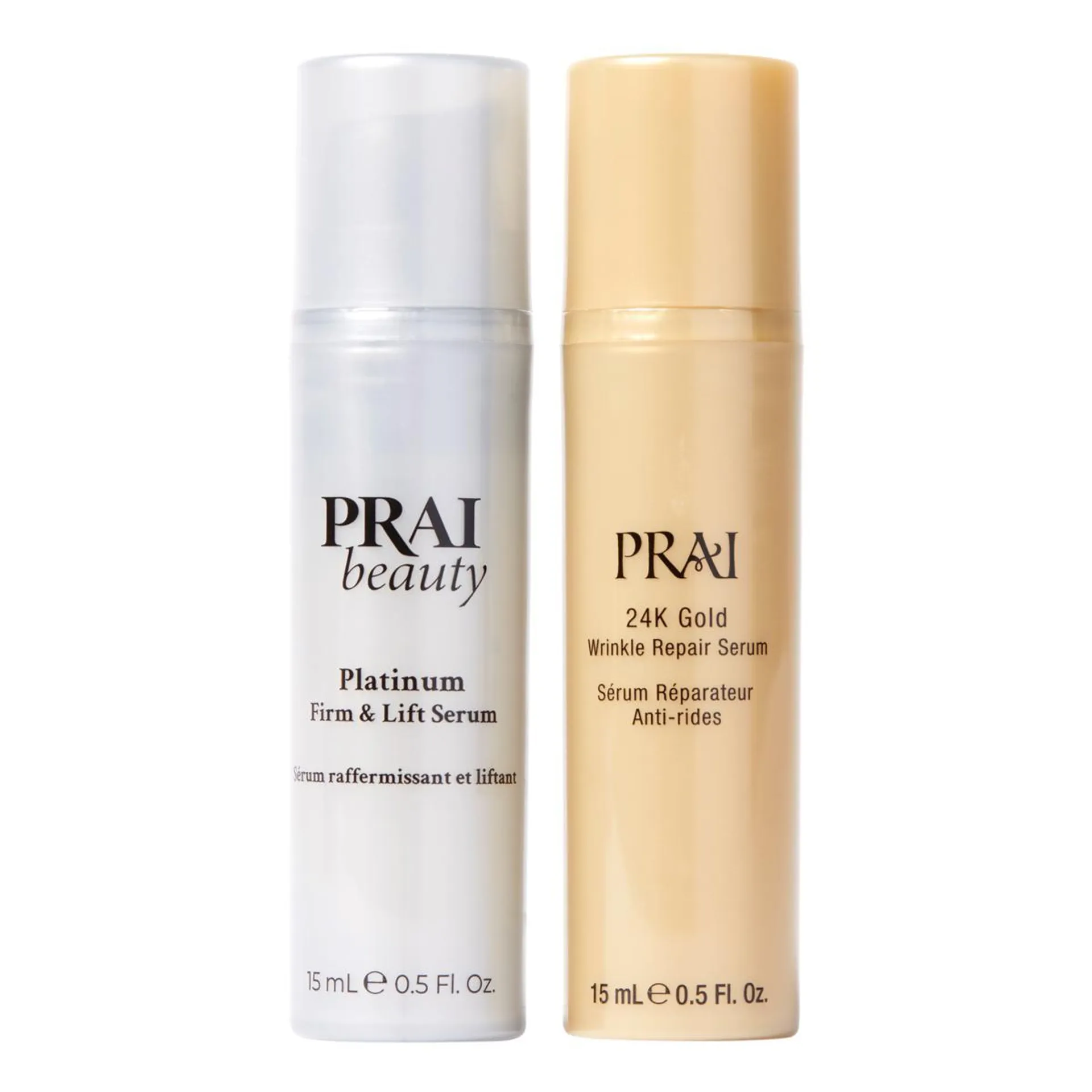 PRAI Beauty 24K Gold Caviar Wrinkle Serum & Platinum Firm & Lift Serum