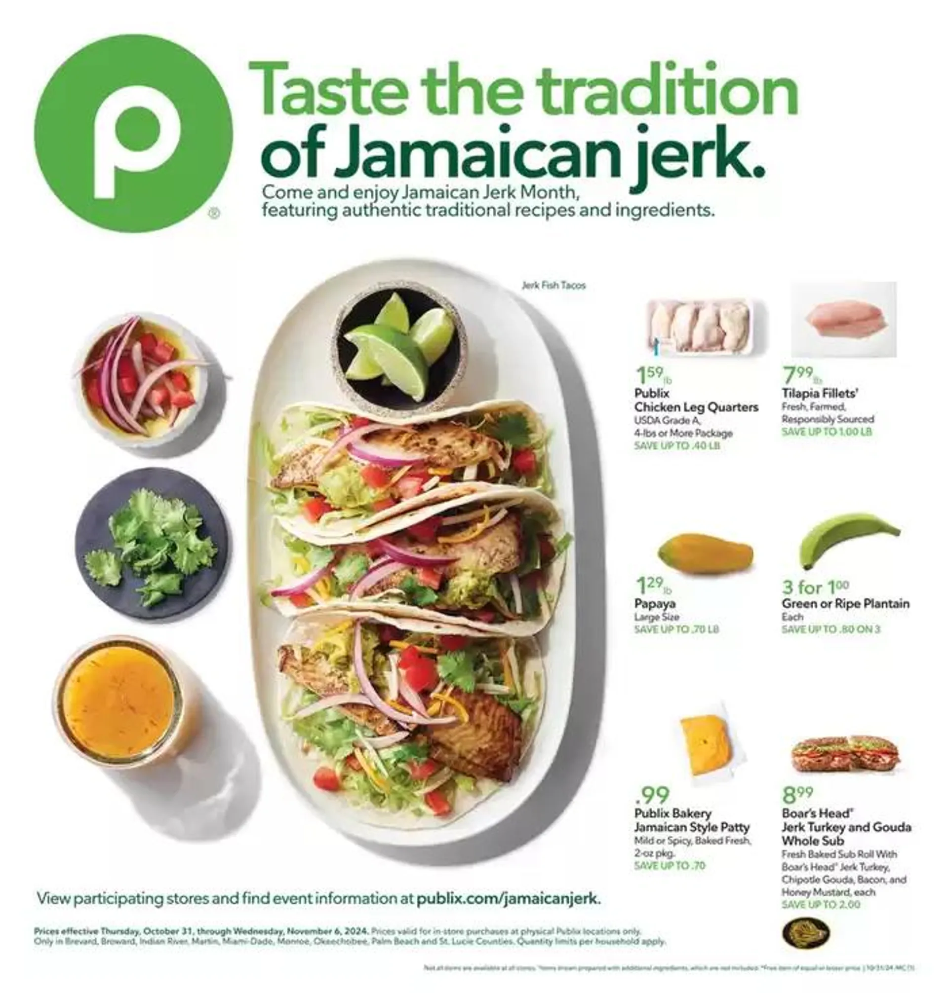 Weekly ad Publix Jamaican Jerk Month from October 31 to November 6 2024 - Page 1