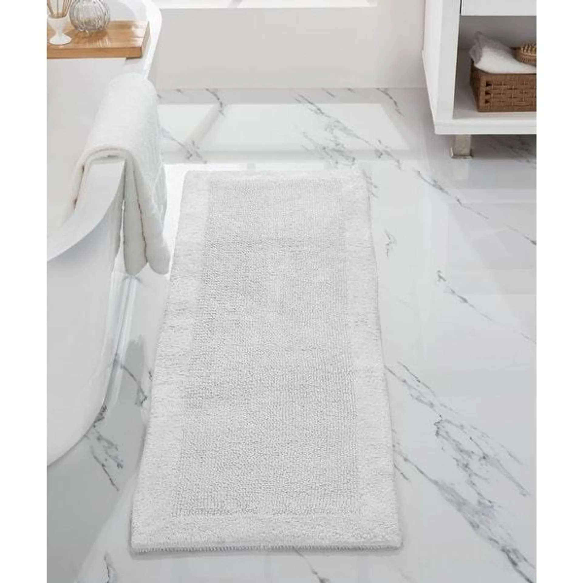 Better Trends Bath Rugs 100% Cotton Tufted Soft & Water Absorbent Bathroom Rug for Shower, Sink Bath Mats Edge Collection