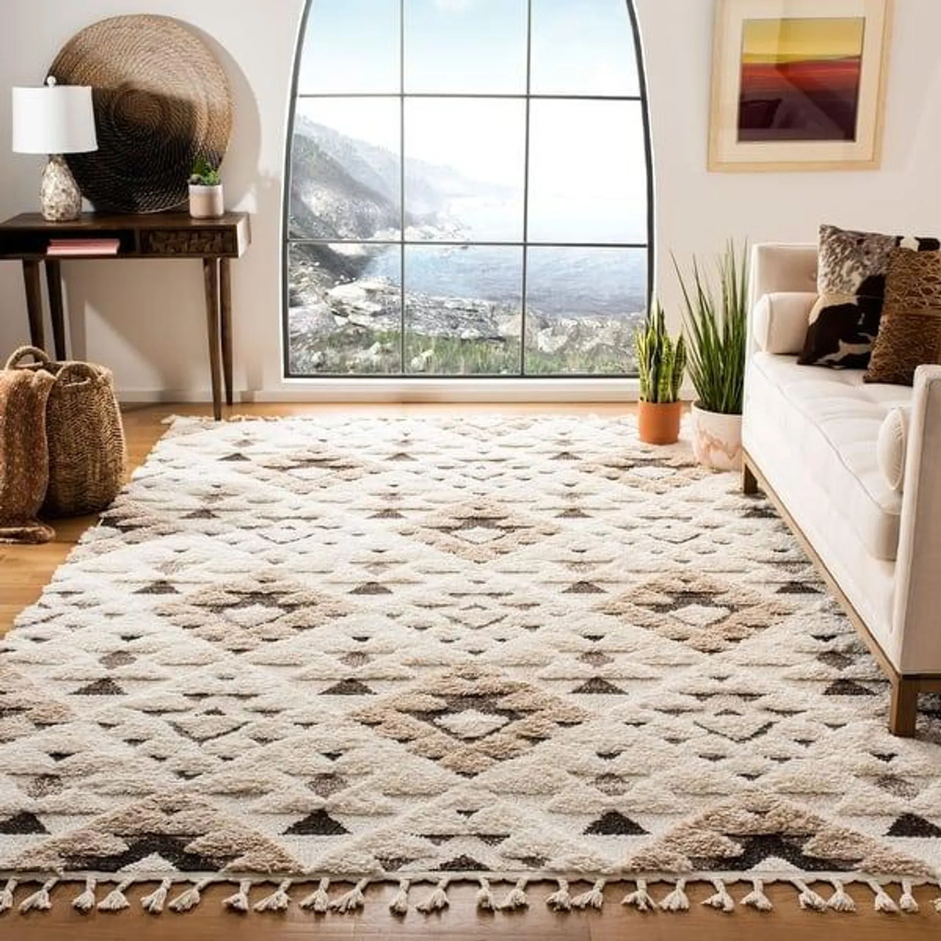 SAFAVIEH Moroccan Tassel Shag Kobi 2-inch Thick Rug