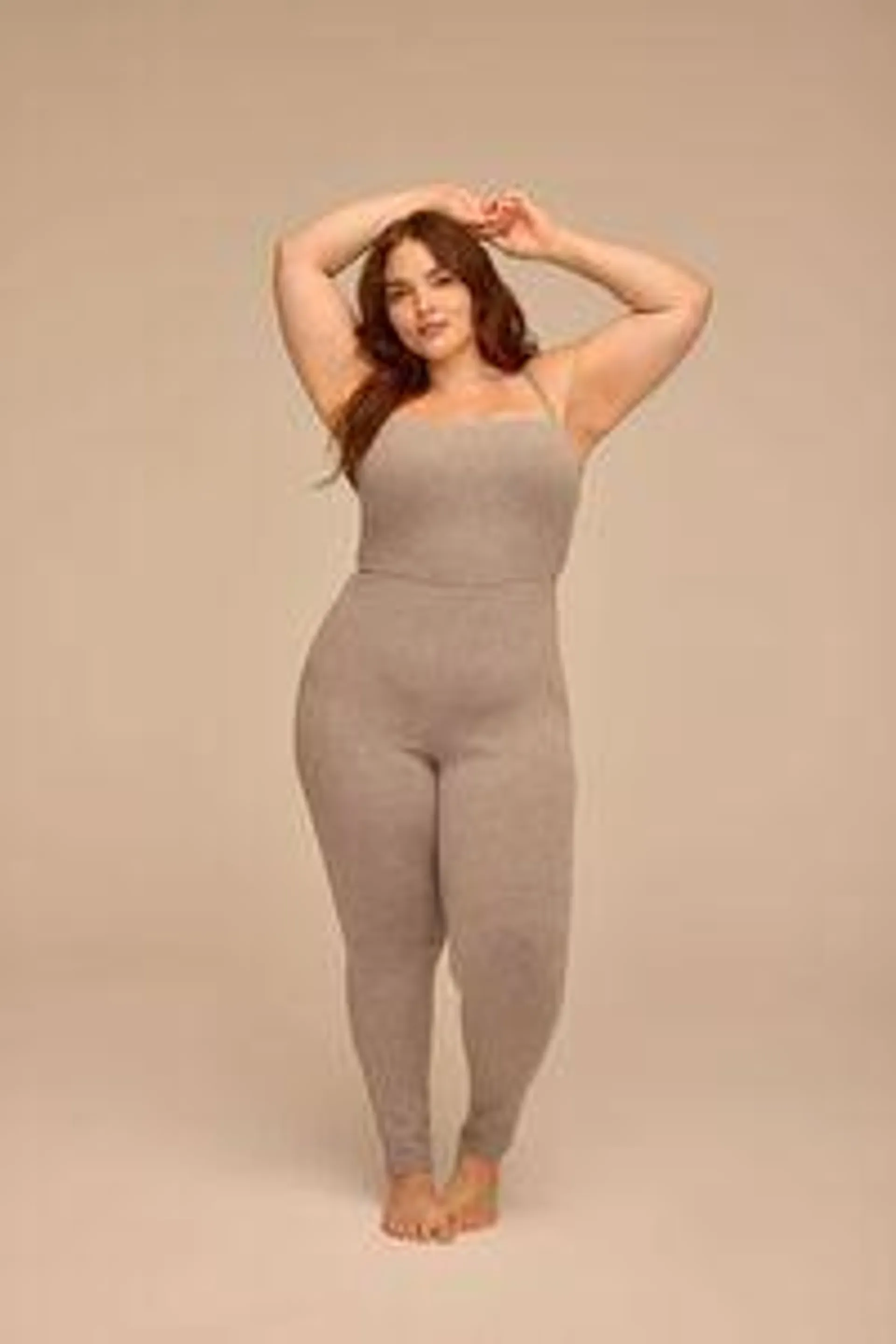 Plus Size Sweater-Knit Cami Jumpsuit