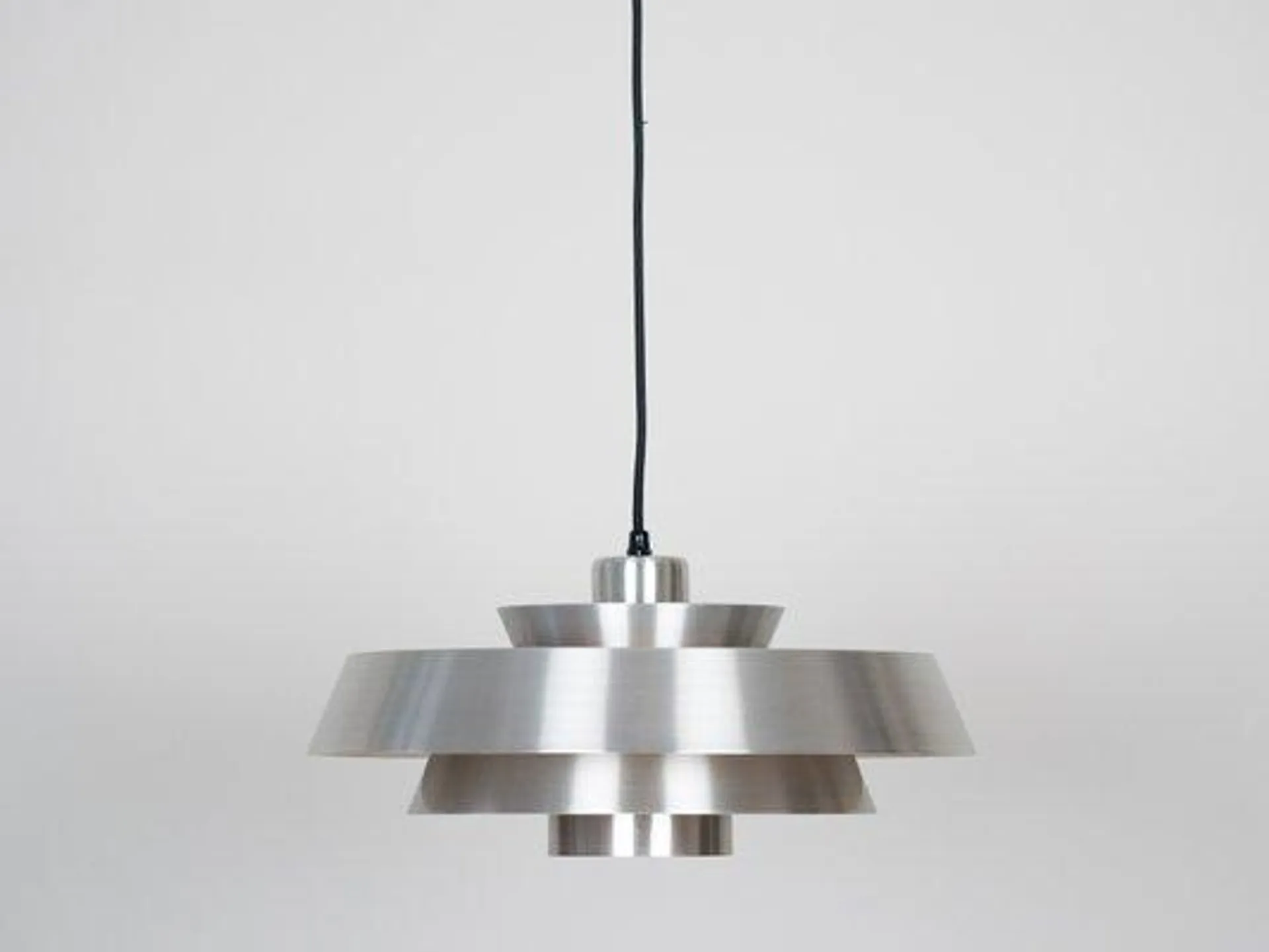 Vintage Aluminum Nova Pendant Lamp by Jo Hammerborg for Fog and Mørup, Denmark, 1963