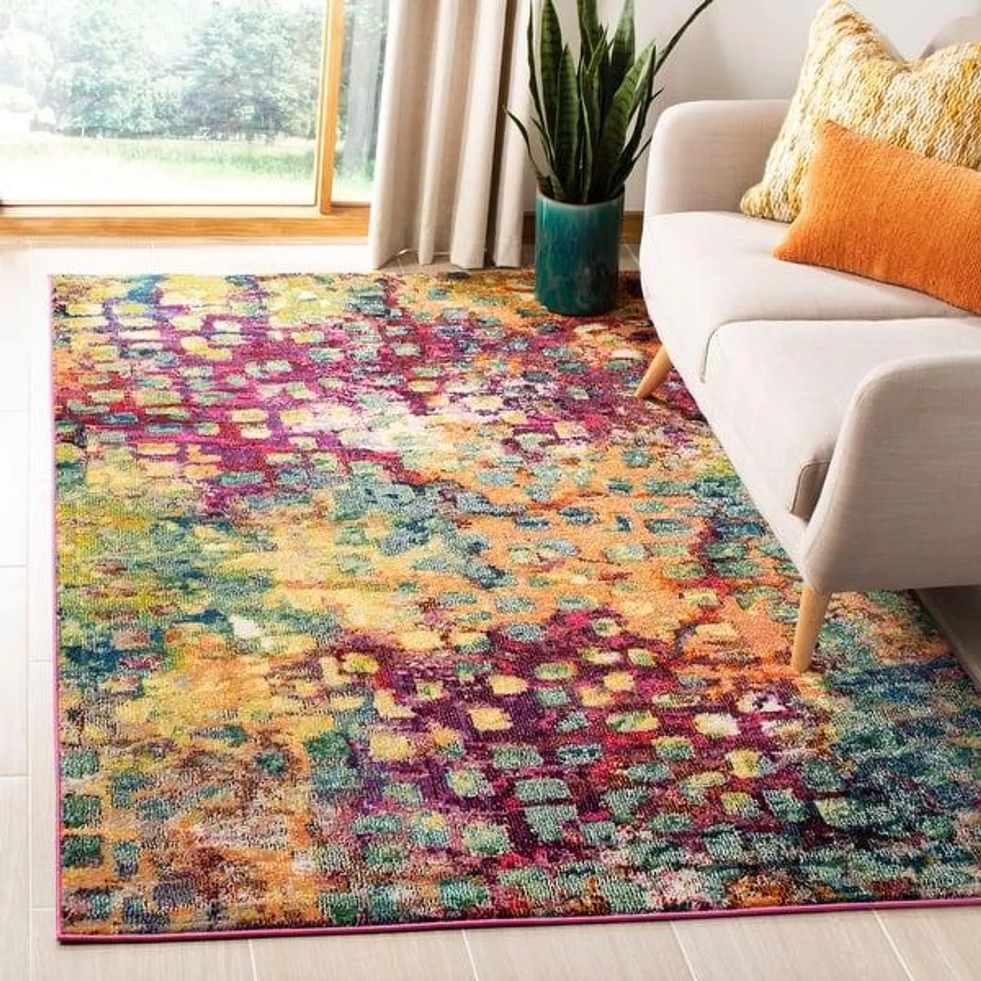 SAFAVIEH Monaco Shiloh Boho Abstract Modern Watercolor Area Rug