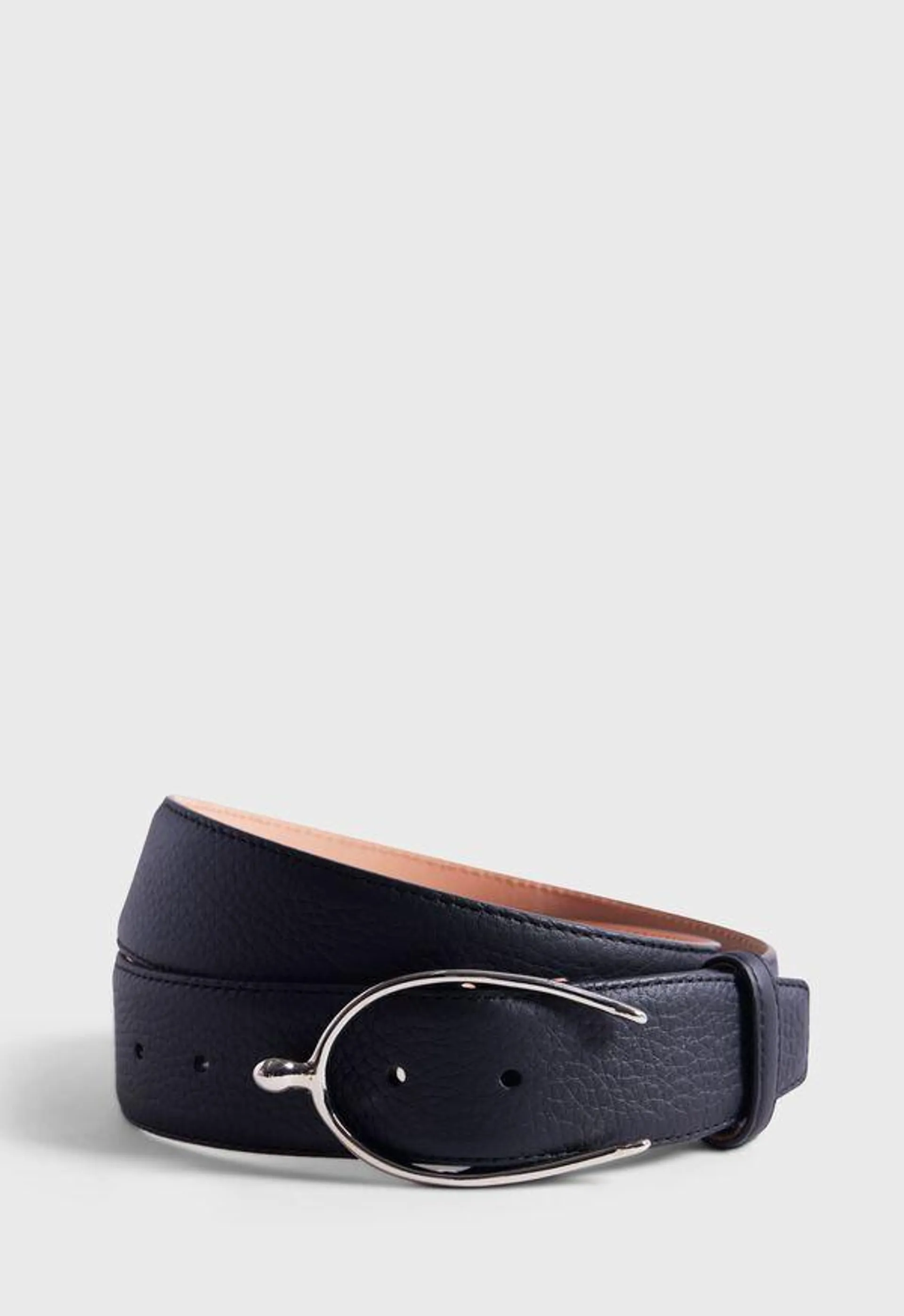 Calf Leather Belt with Equestrian Buckle