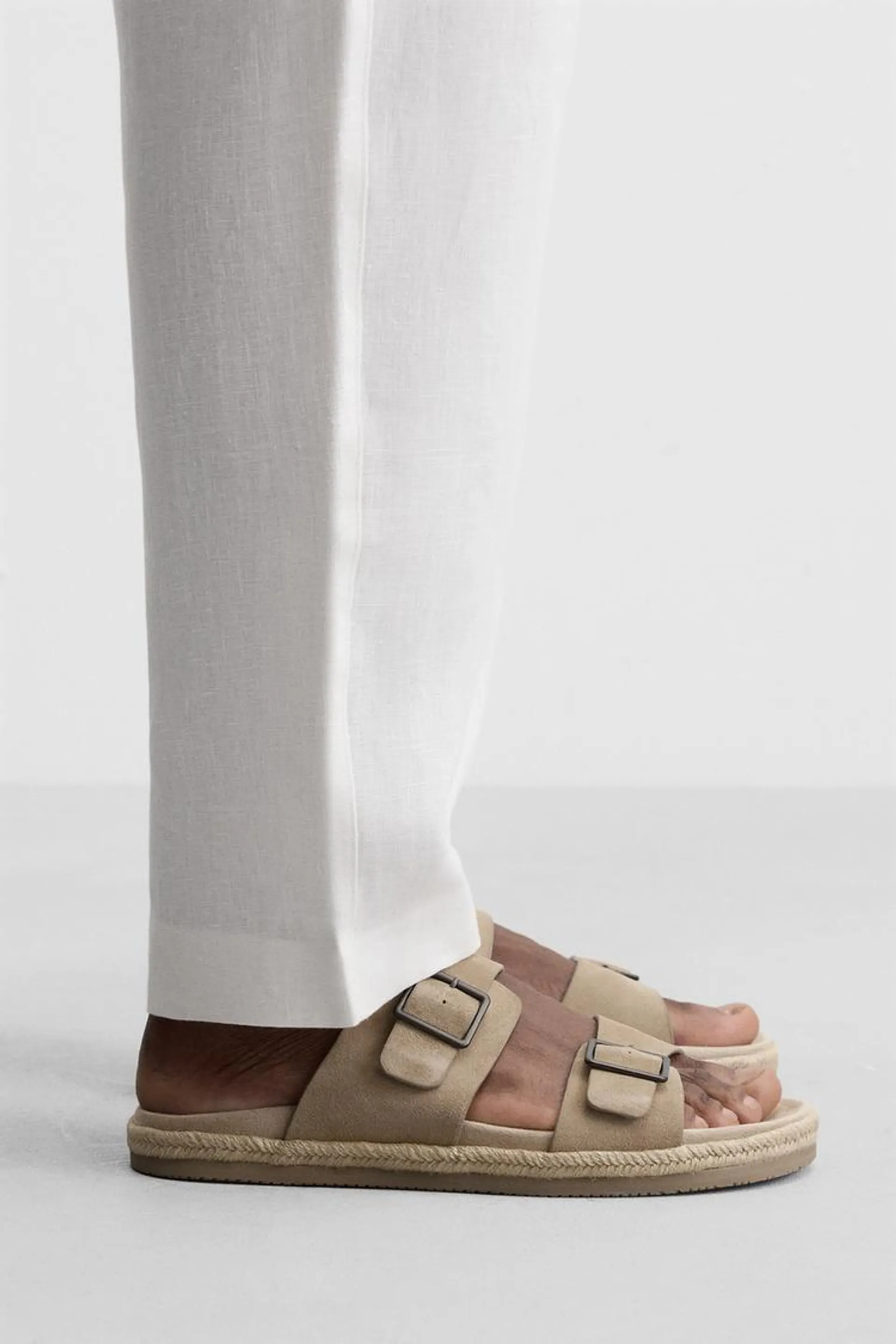 DOUBLE STRAP LEATHER SANDALS