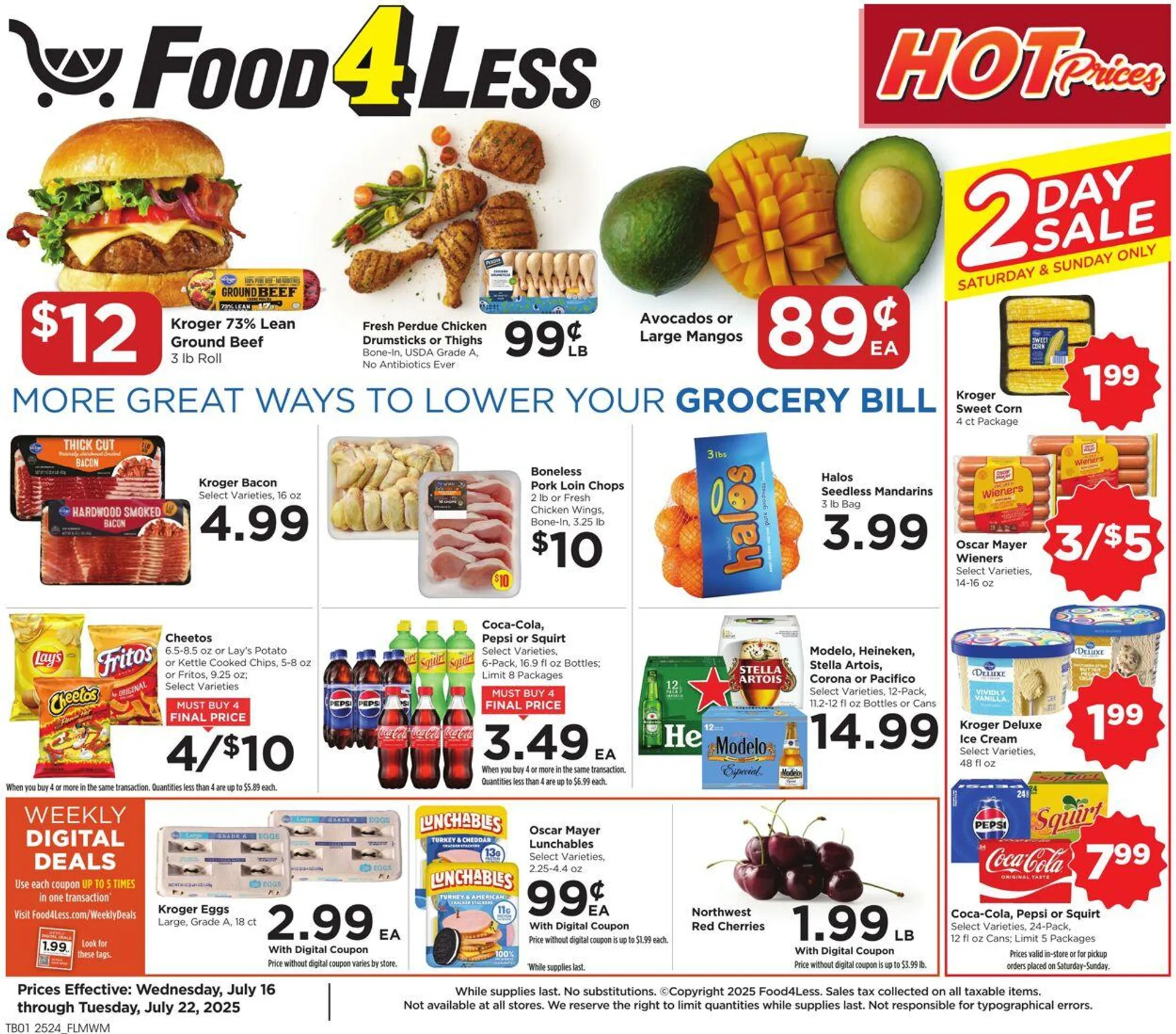 Weekly ad Food 4 Less from July 16 to July 22 2025 - Page 1