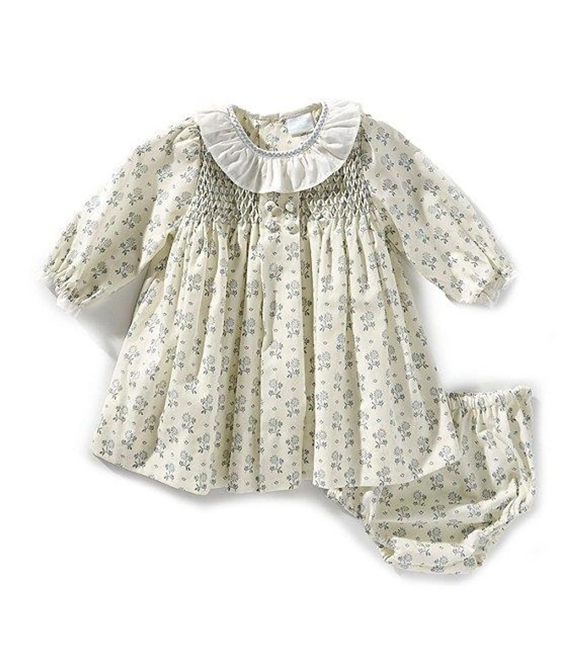 x Kristin Ellen Hockman Baby Girls Edie Ruffle Collar Long Sleeve Sunflower Dress