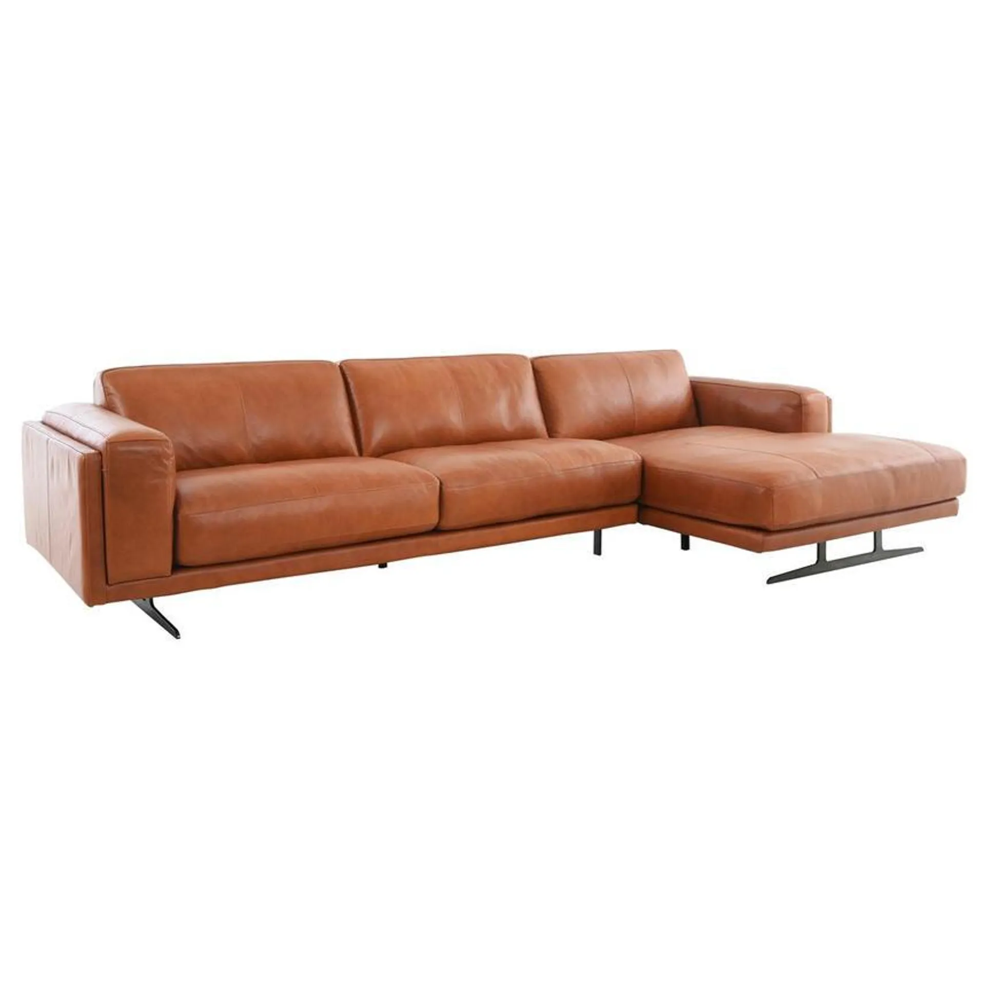 Symphony Leather Sofa w/Right Chaise