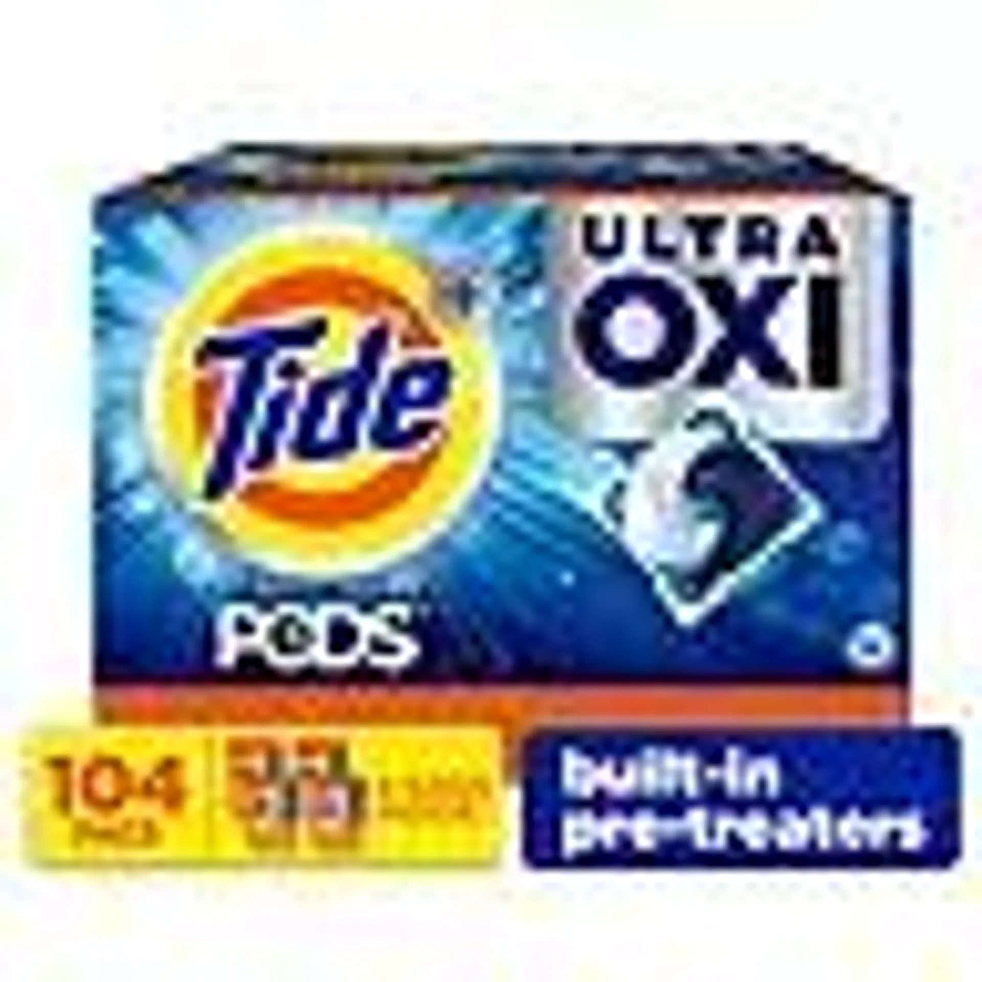 Tide PODS Liquid Detergent Pacs, 4-in-1 Ultra Oxi, 104 Ct.