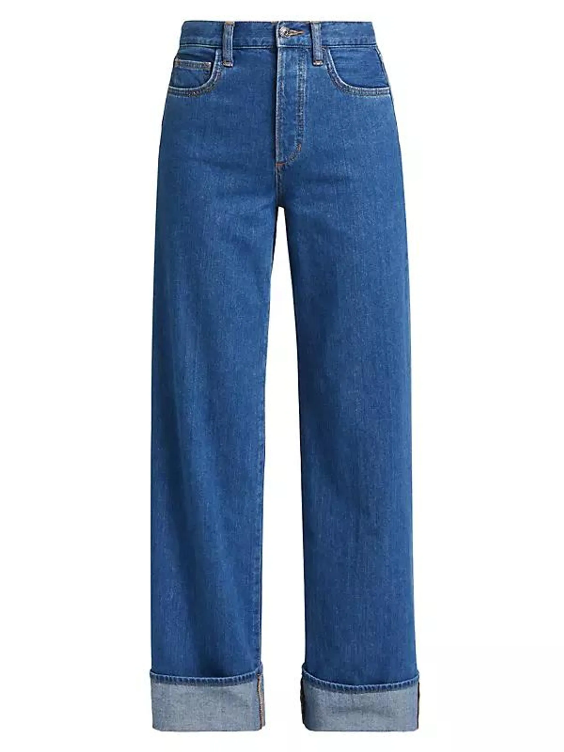 The Masha Straight-Leg Cuffed Jeans