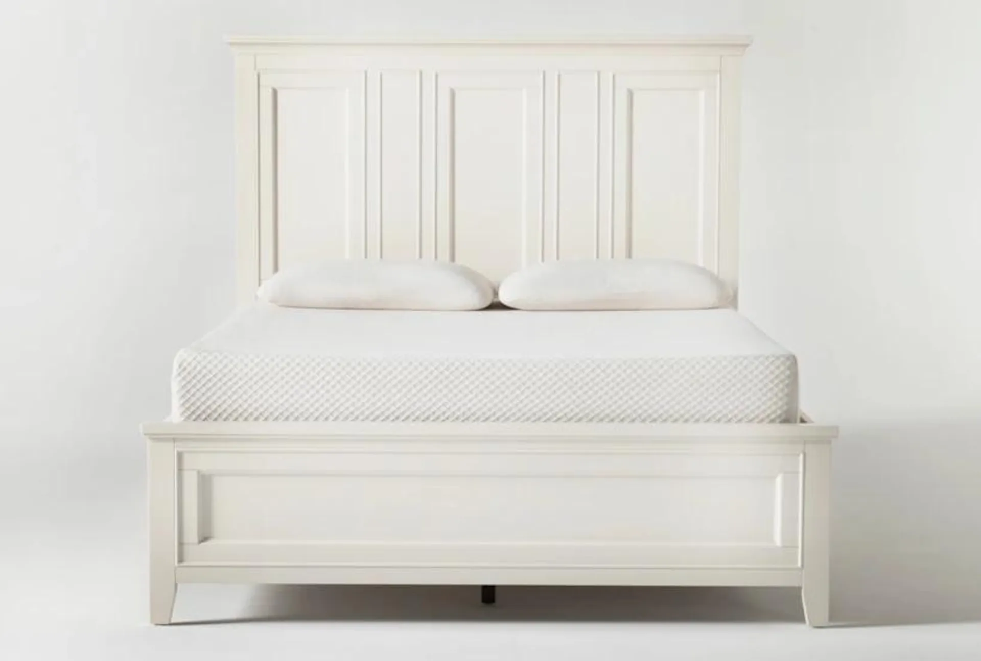 Presby White Queen Wood Panel Bed