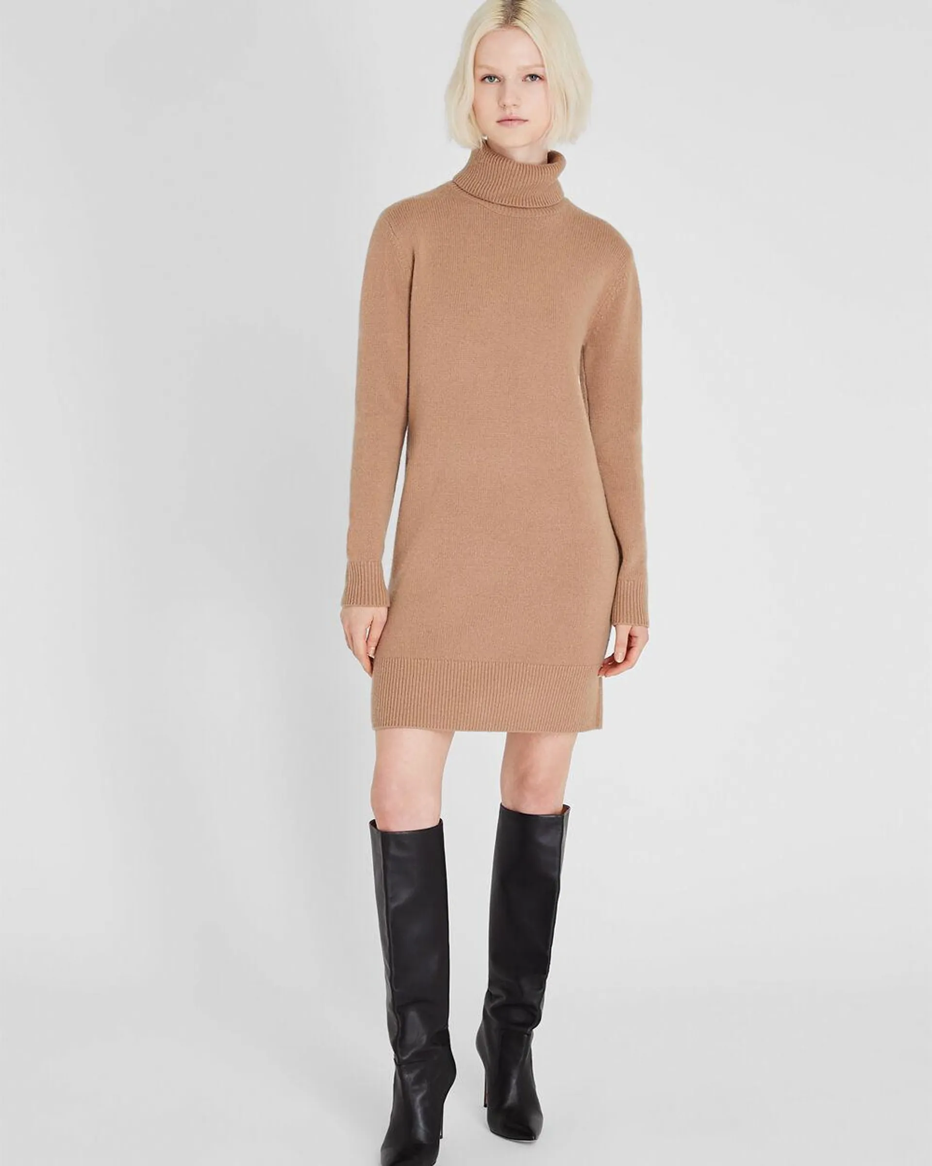 Cashmere-Blend Mini Turtleneck Dress