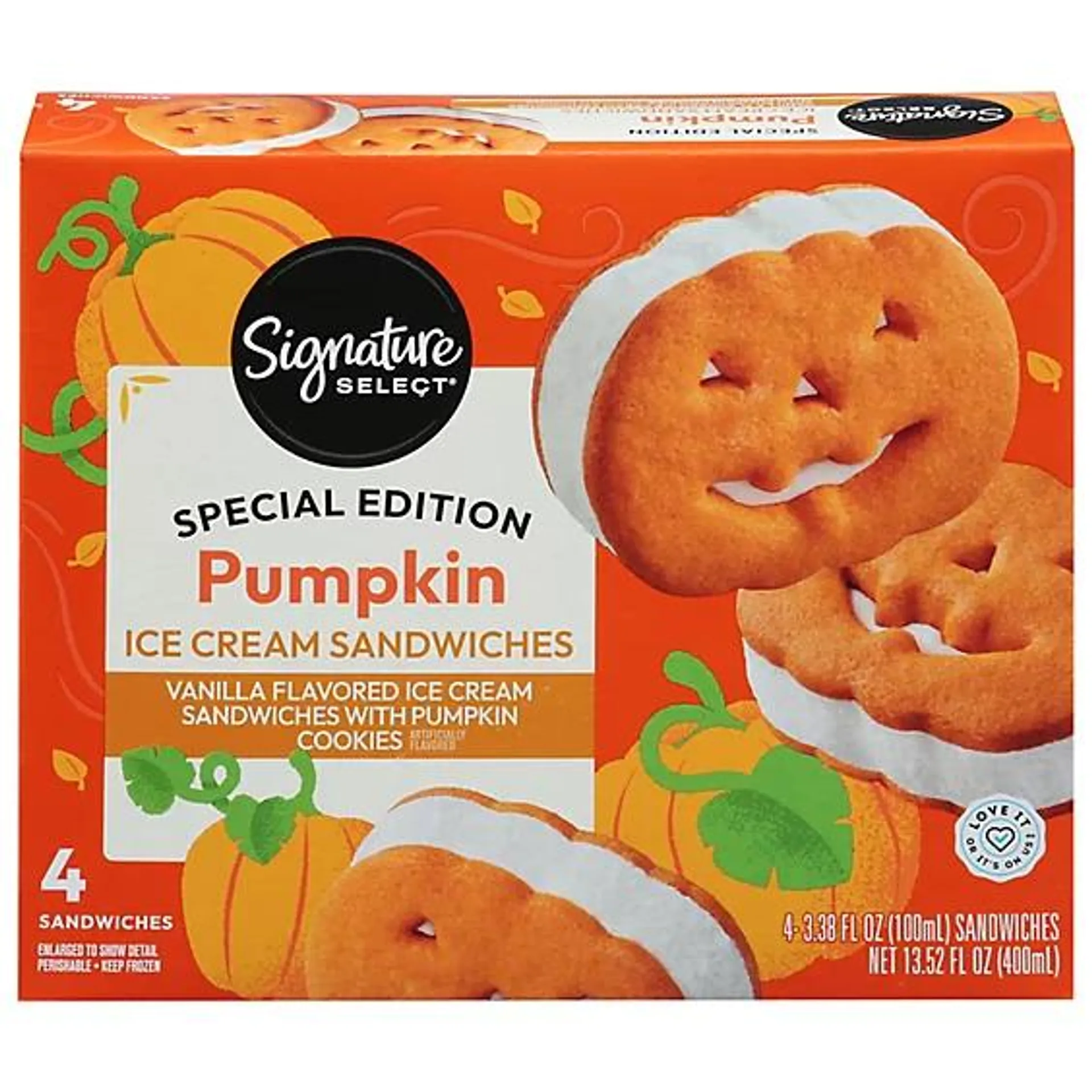 Signature Select Ice Cream Sandwich Special Edition 4 Pk -3.38Fl.Oz.