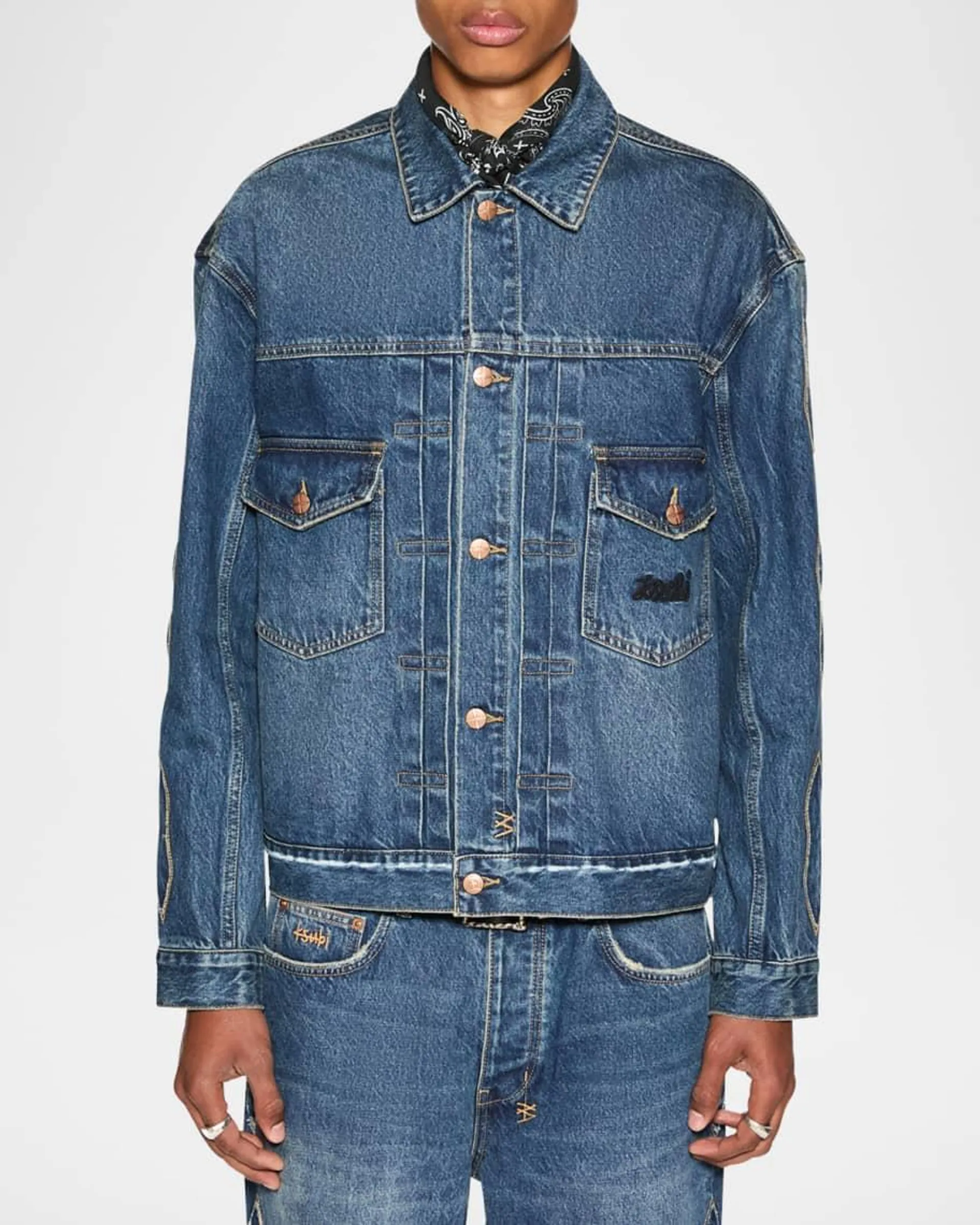 Men's Oh G Roped Double Down Denim Jacket