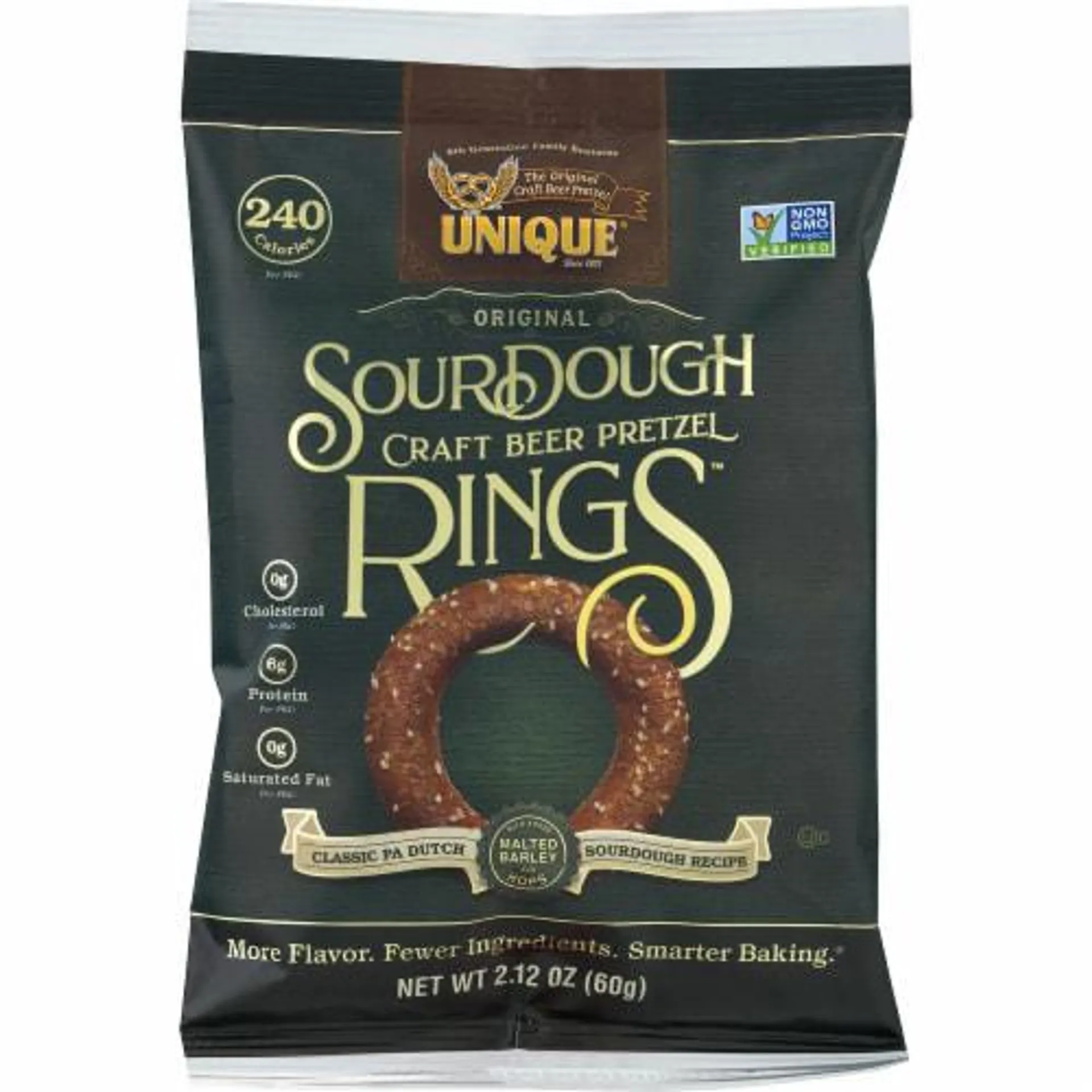 Unique Snacks SourDough Craft Beer Pretzel Ring, 2.12oz (Pack of 24)