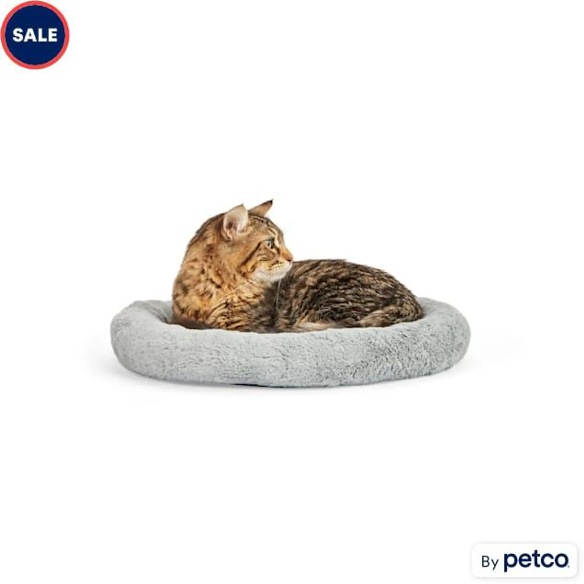 EveryYay Gray Snooze Fest Oval Cat Bed, 17" L X 14" W X 2" H