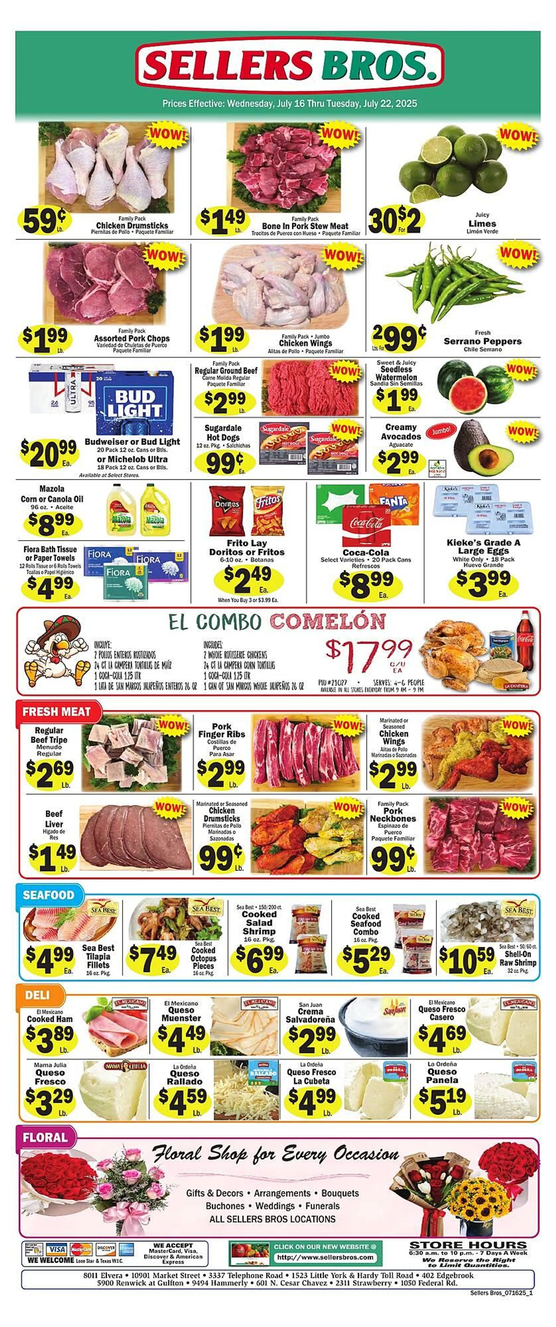 Weekly ad Sellers Bros Weekly Ad from July 16 to July 22 2025 - Page 1