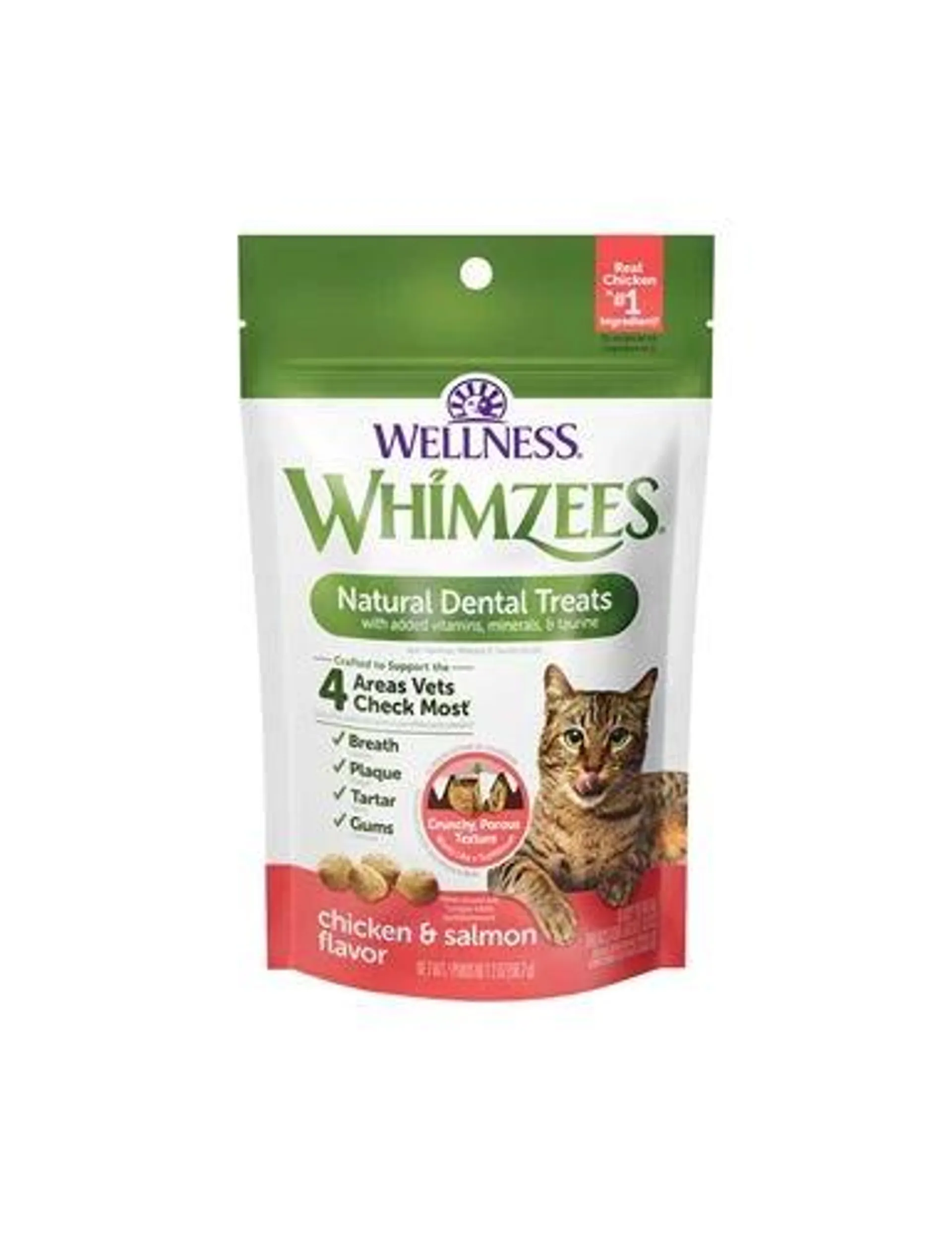 Wellness WHIMZEES Natural Cat Dental Treats, Chicken & Salmon Flavor, 2 Ounce