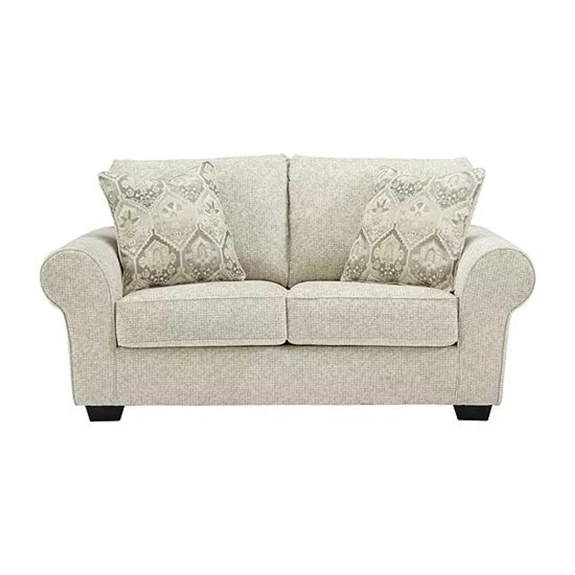 Signature Design by Ashley® Haidee Roll-Arm Upholstered Loveseat in Ivory