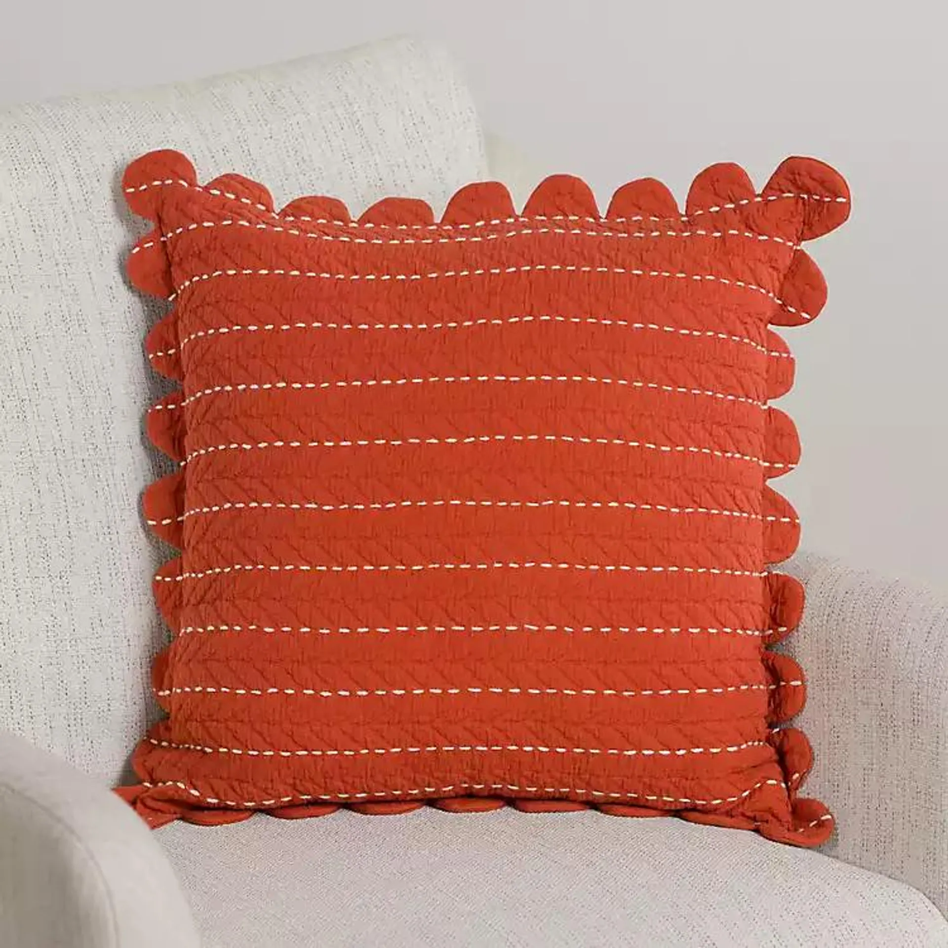 Spice Scalloped Edge Pillow