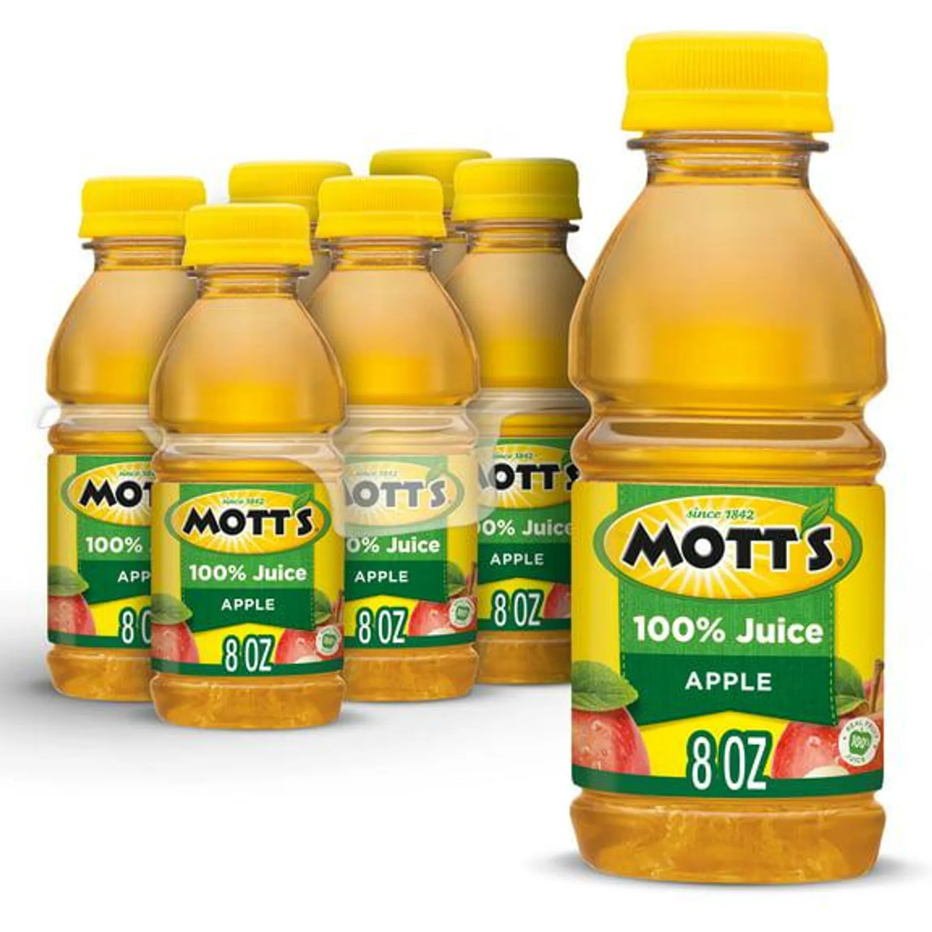 Mott's 100% Juice Original Apple Juice, 8 fl oz, 6 Count Bottles