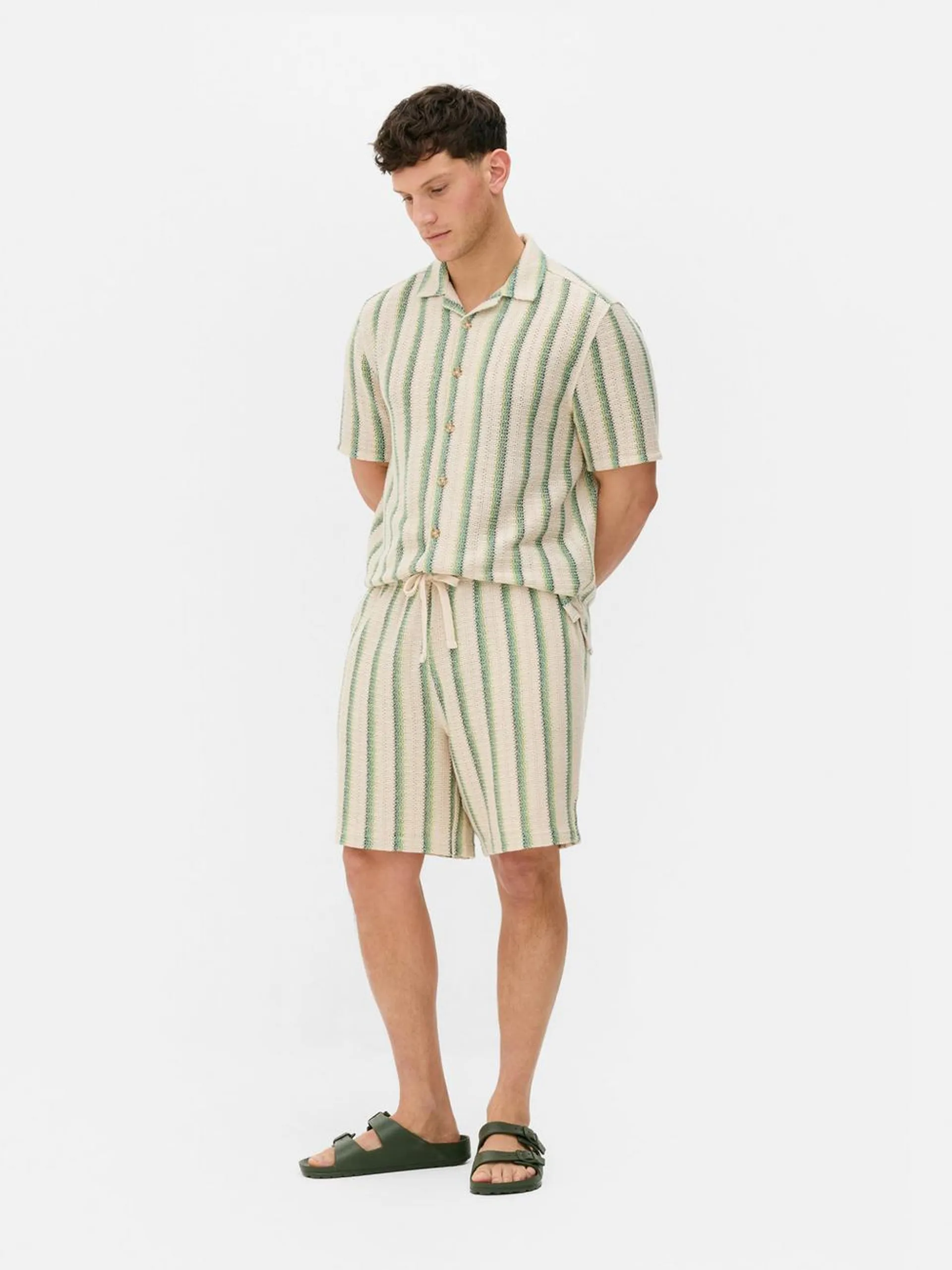 Striped Drawstring Shorts