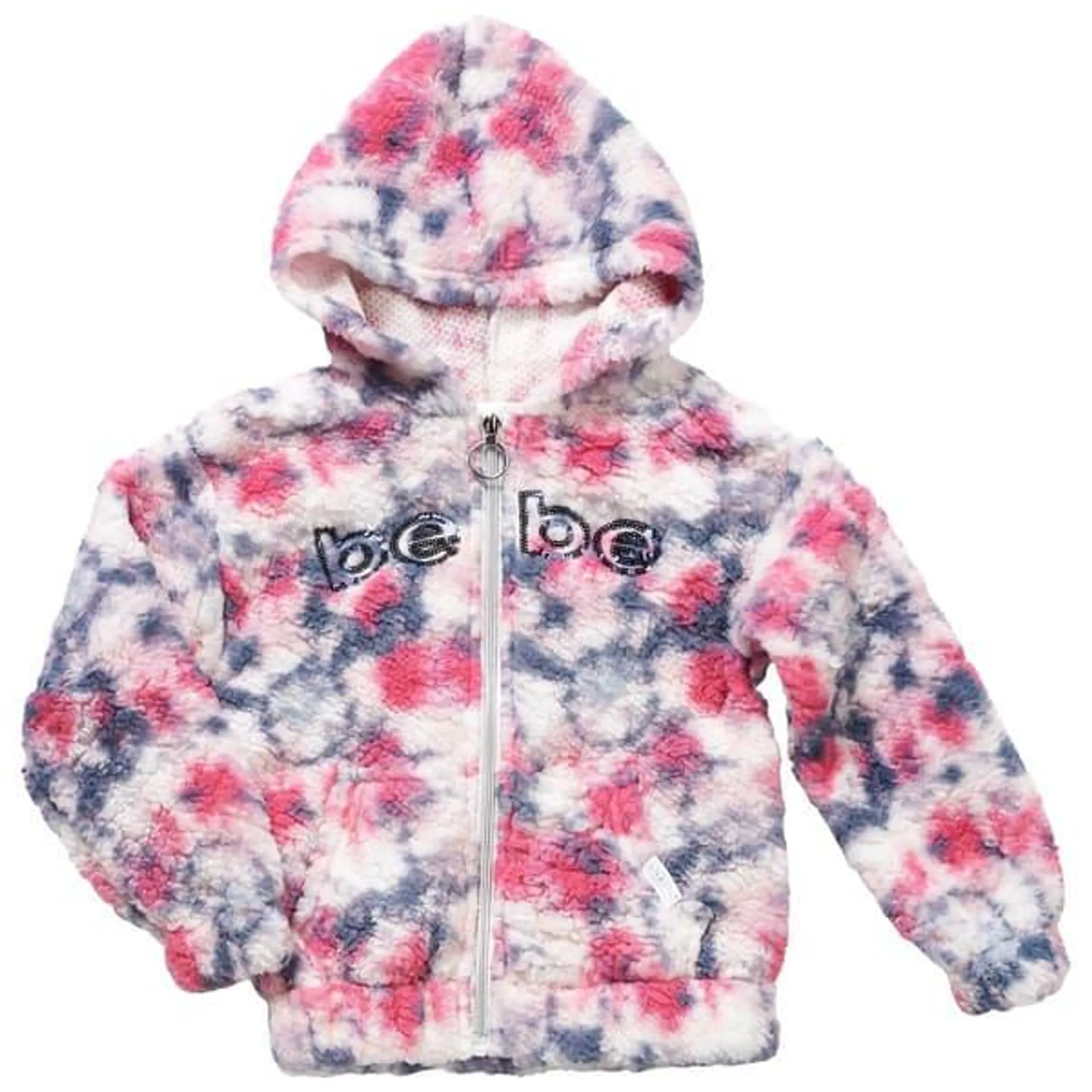 Toddler Girl Bebe Tie Dye Sherpa Zip Hooded Jacket