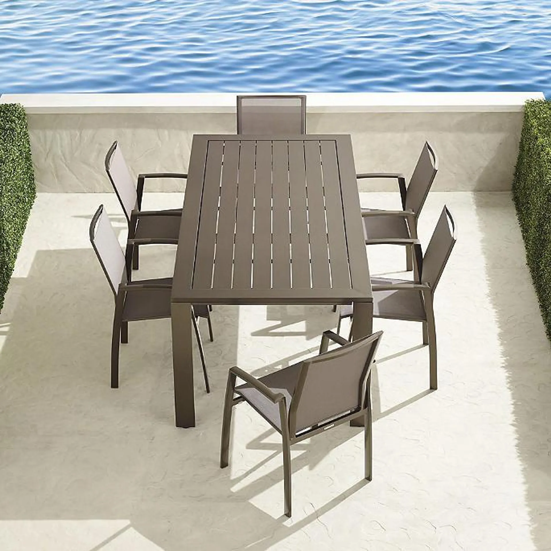 Frontgate Resort Collection™ Newport 7-pc. Rectangular Aluminum Dining Set