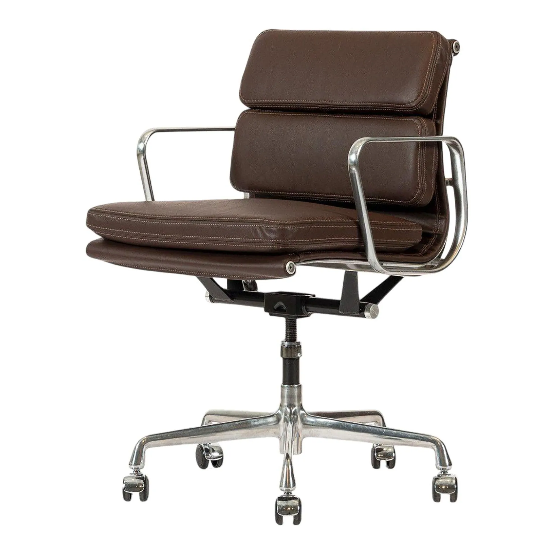 Dark Brown Leather Office Chair by Eames for Herman Miller