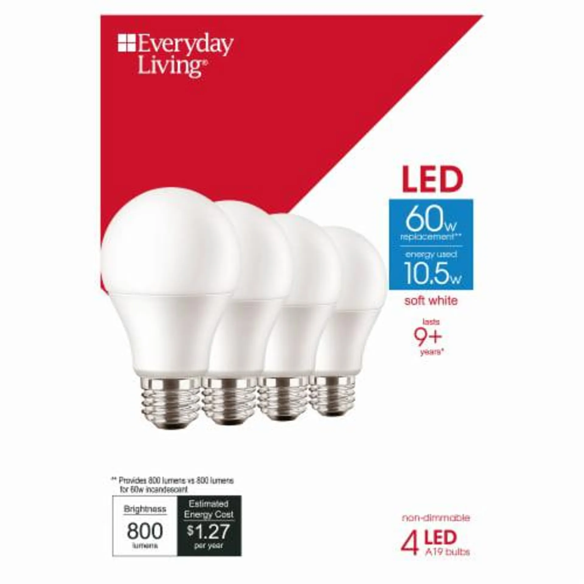 Everyday Living® 10.5-Watt (60-Watt) A19 LED Light Bulb - Soft White (2700K)