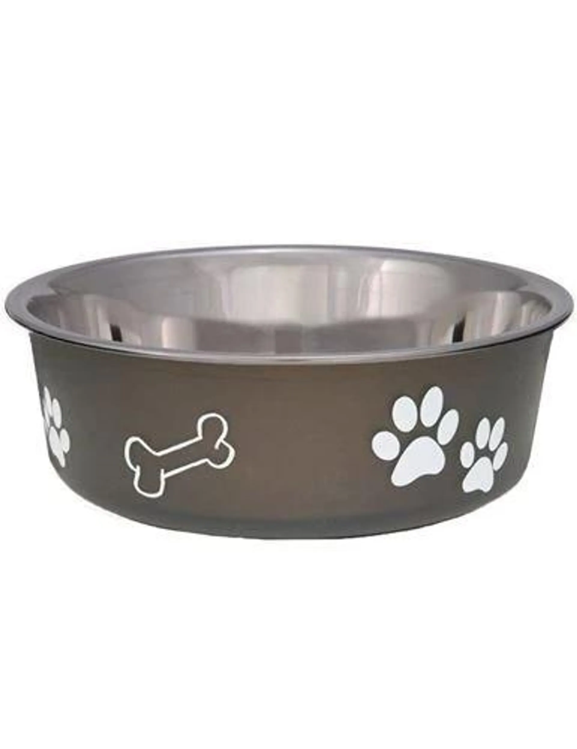 Loving Pets Bella Metallic Pet Bowl for Cats, Espresso, Large