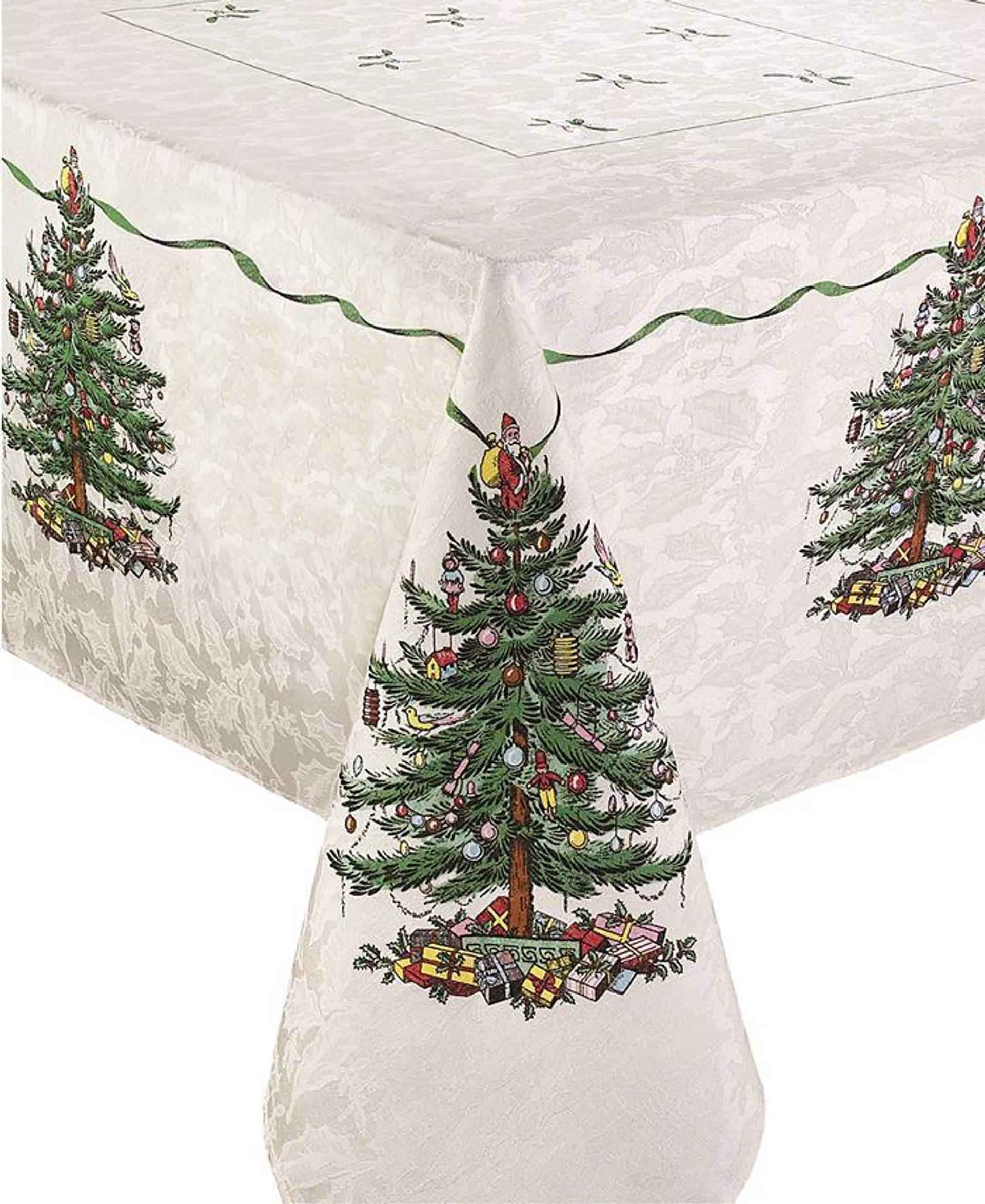 Christmas Tree Ivory/Green 60x102 Tablecloth