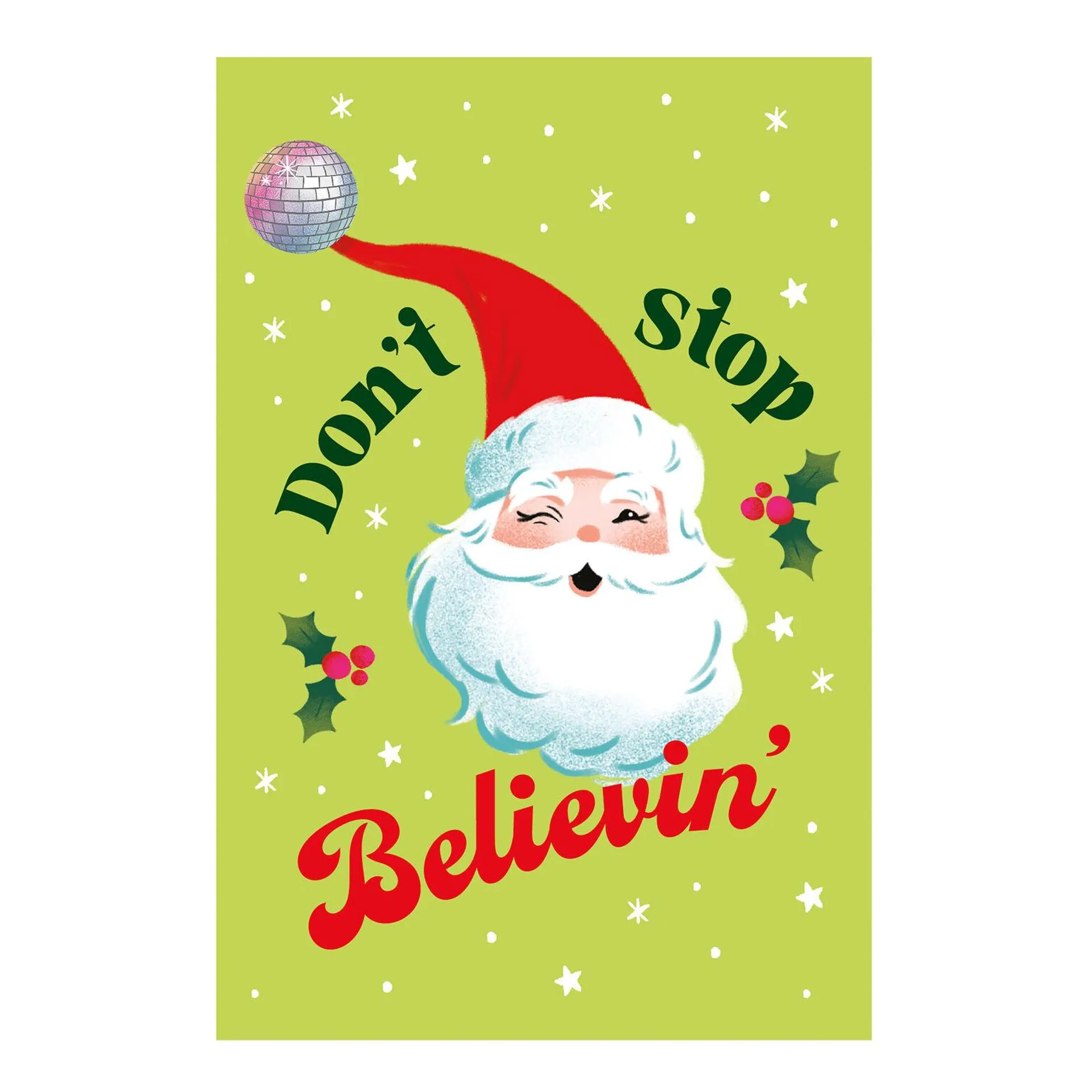 Don't Stop Believin' Santa Boxed Holiday Cards 15 Count