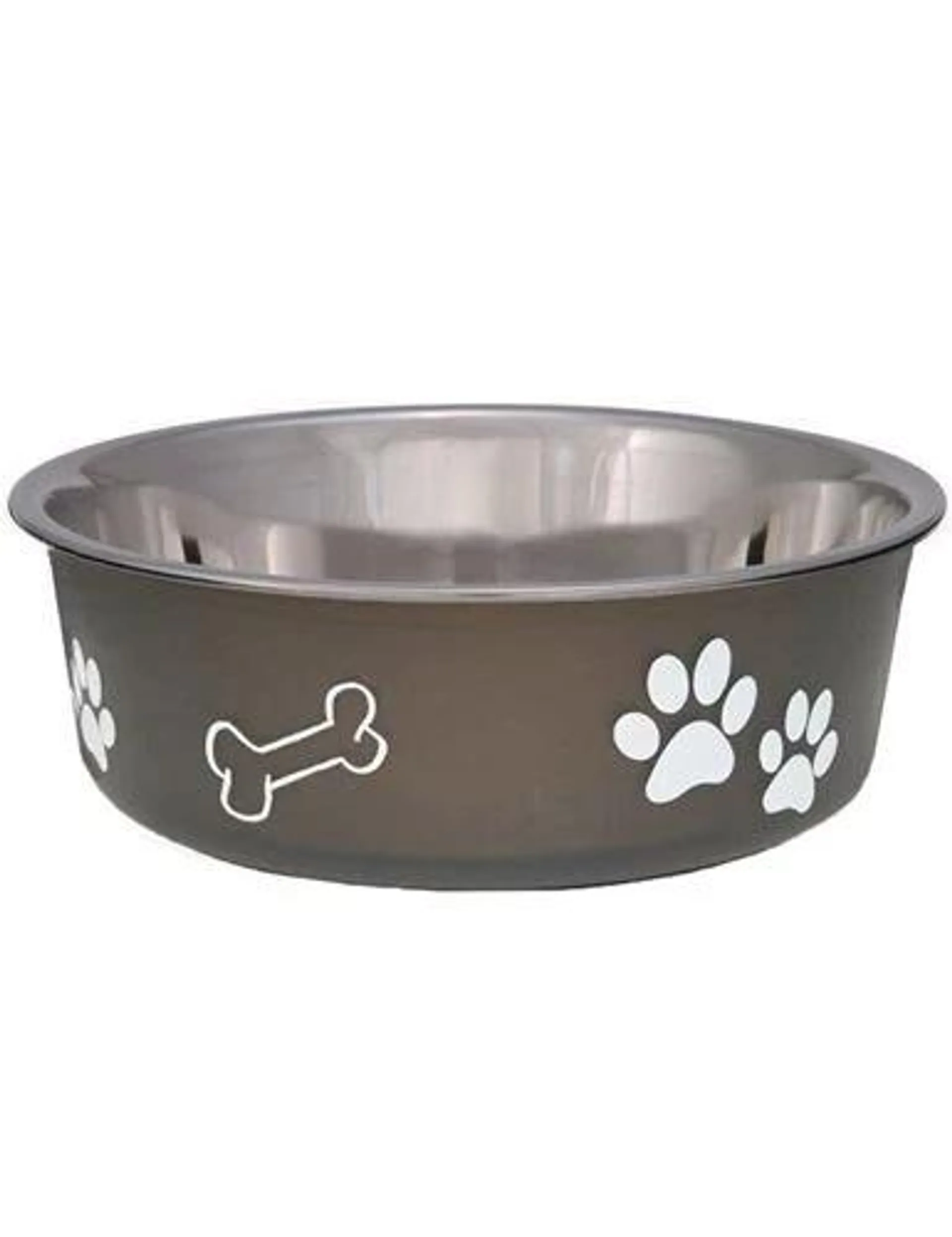 Loving Pets Bella Metallic Pet Bowl for Cats, Espresso, Medium