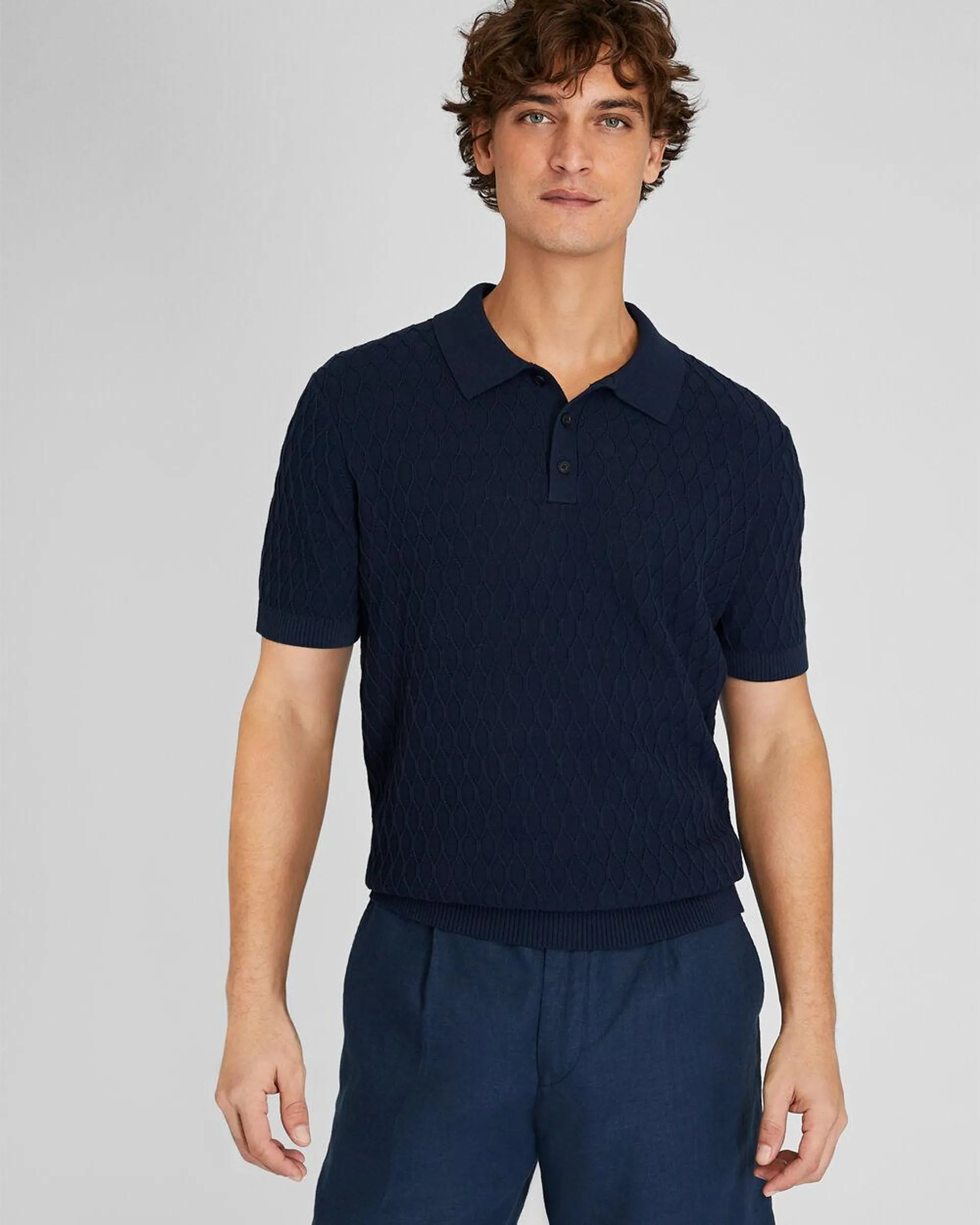 Plaited Diamond Short Sleeve Polo