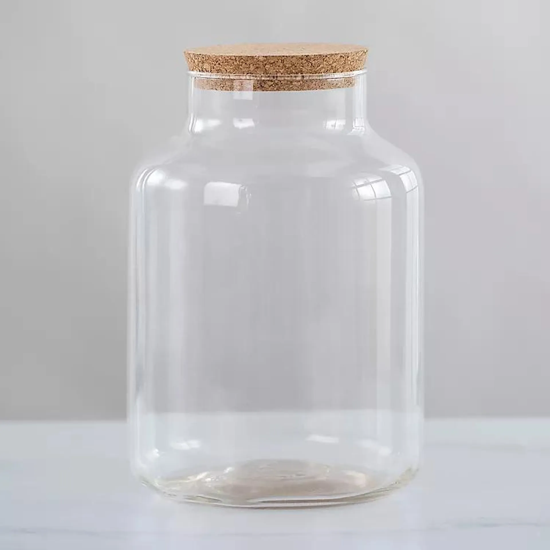 Tapered Glass Jar with Cork Lid, 10 in.