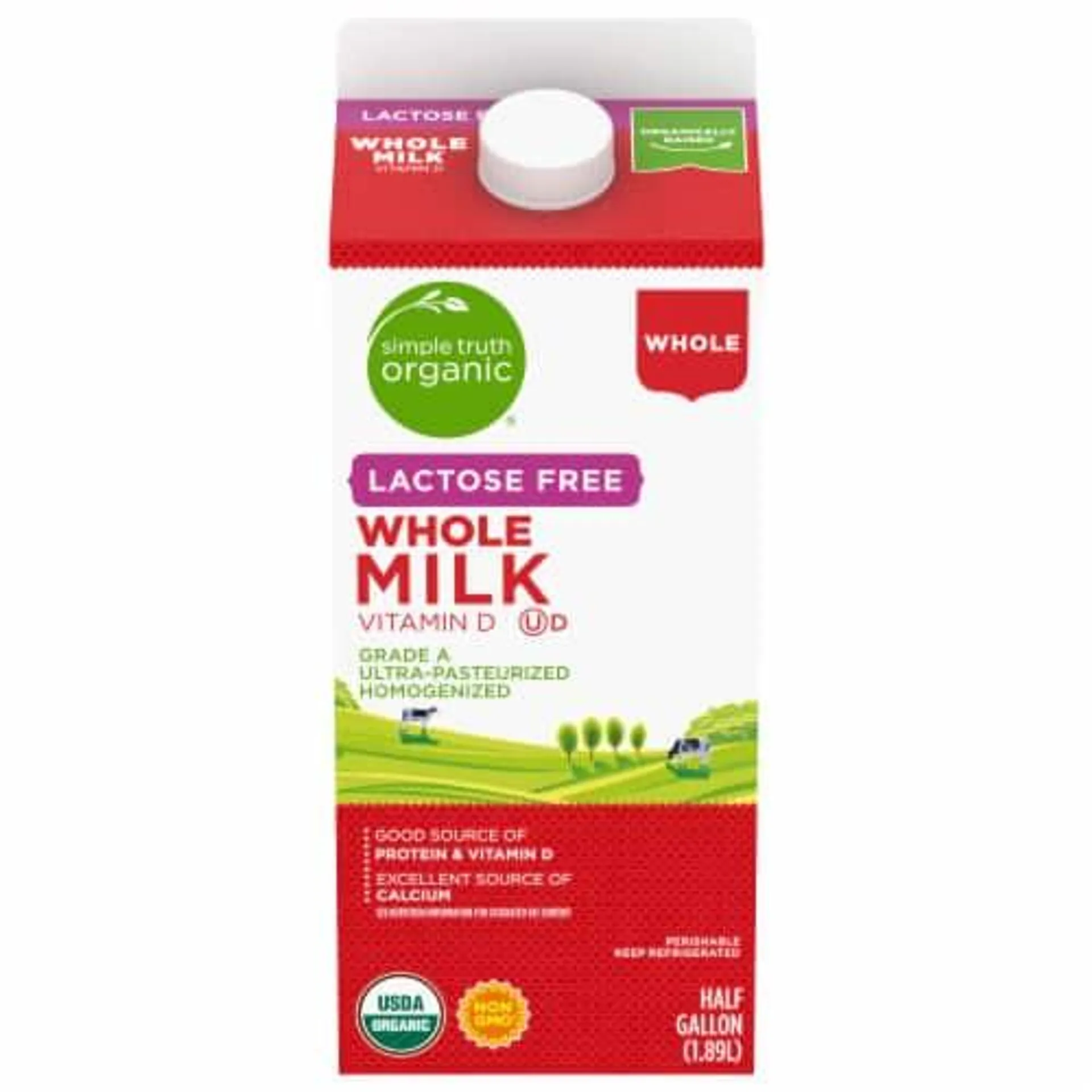 Simple Truth Organic® Lactose Free Vitamin D Whole Milk Half Gallon