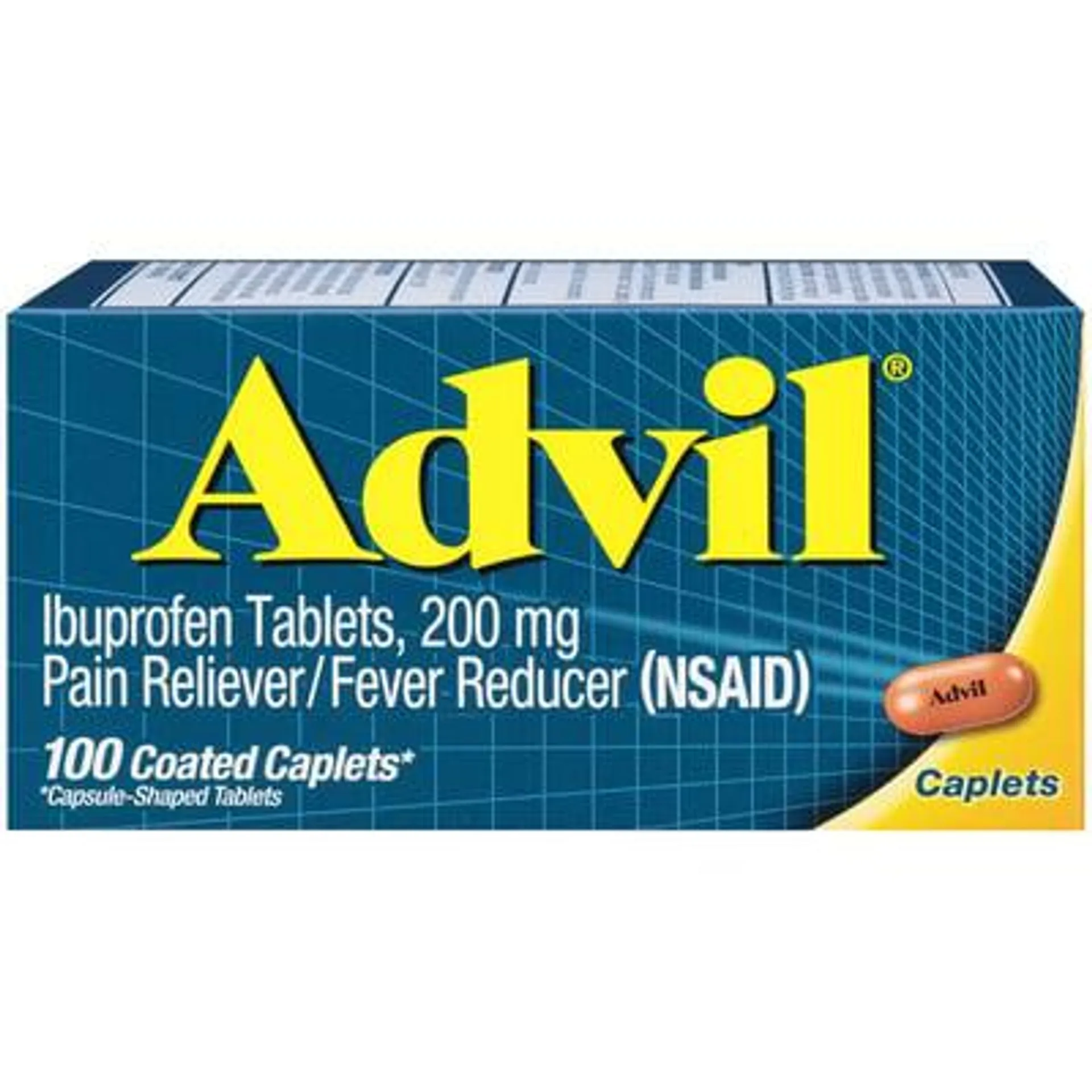 Advil, Ibuprofen, 200 mg, Coated Caplets