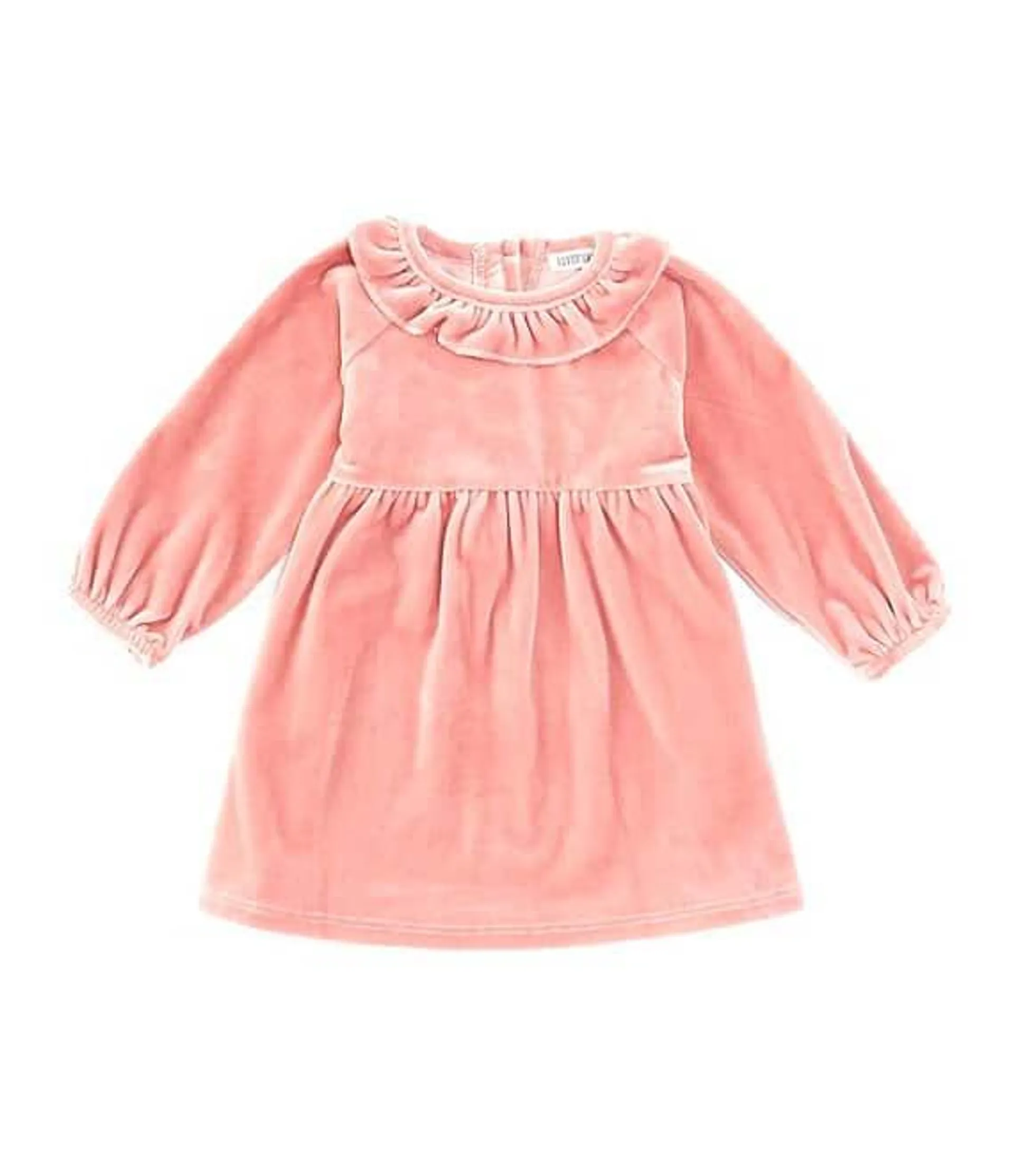 Baby Girls 3-24 Months Velvet Ruffle Neck Long Sleeve Dress